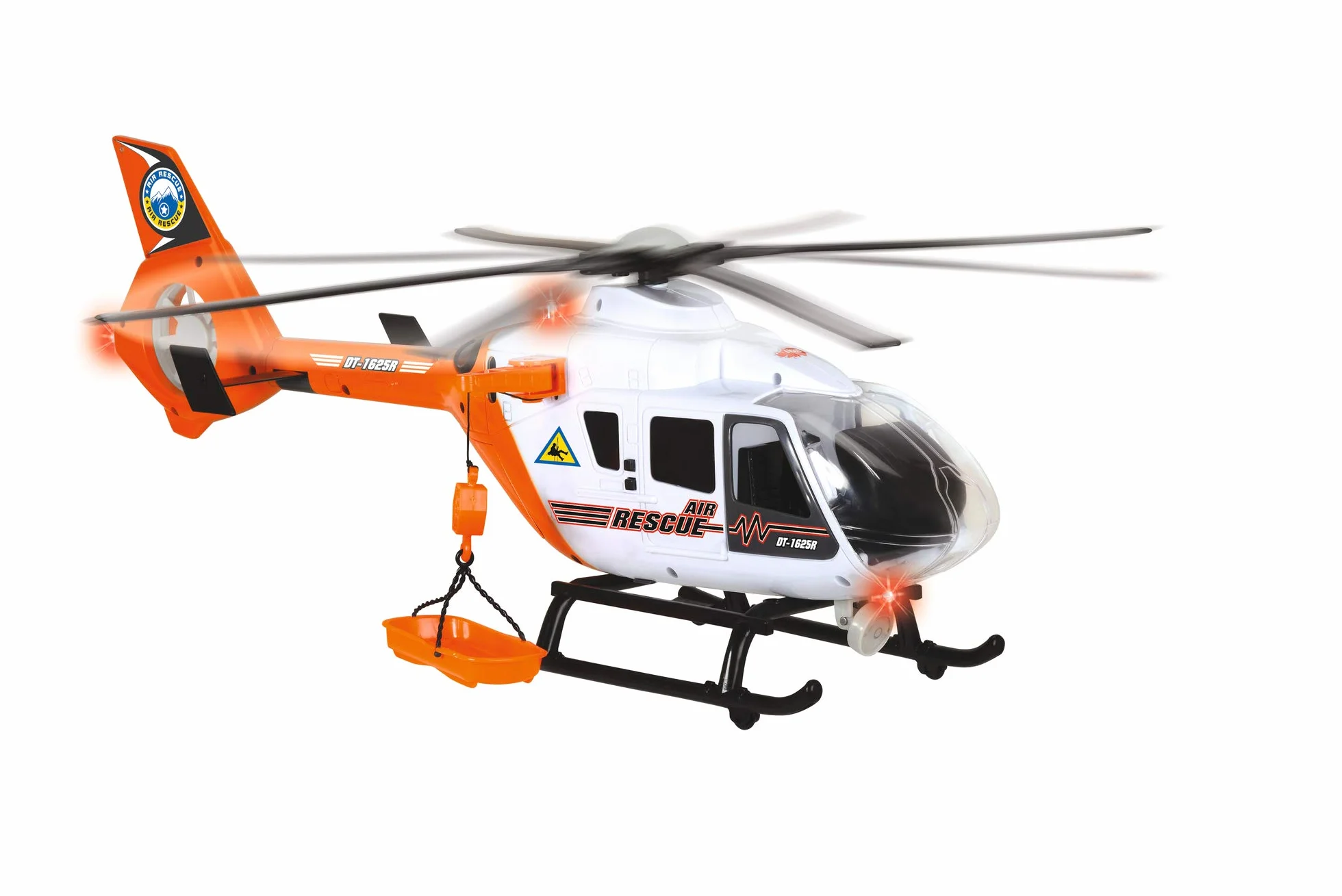 Dickie Toys Elicottero di Salvataggio con Luce e Suono, rotore Girevole, argano a Fune, 64 cm