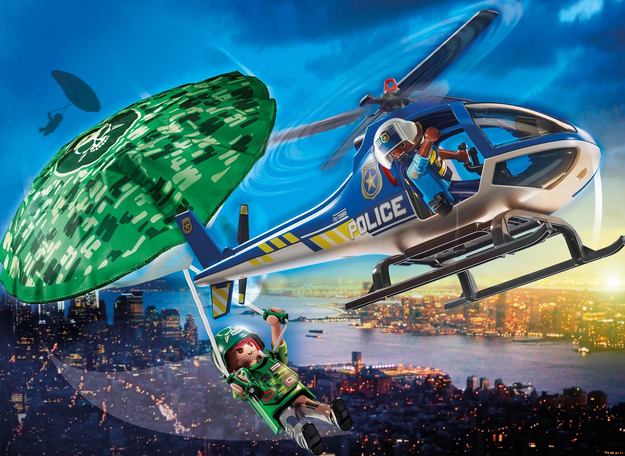 PLAYMOBIL City Action 70569 Elicottero della Polizia e fuggitivo, dai 4 ai 10 Anni