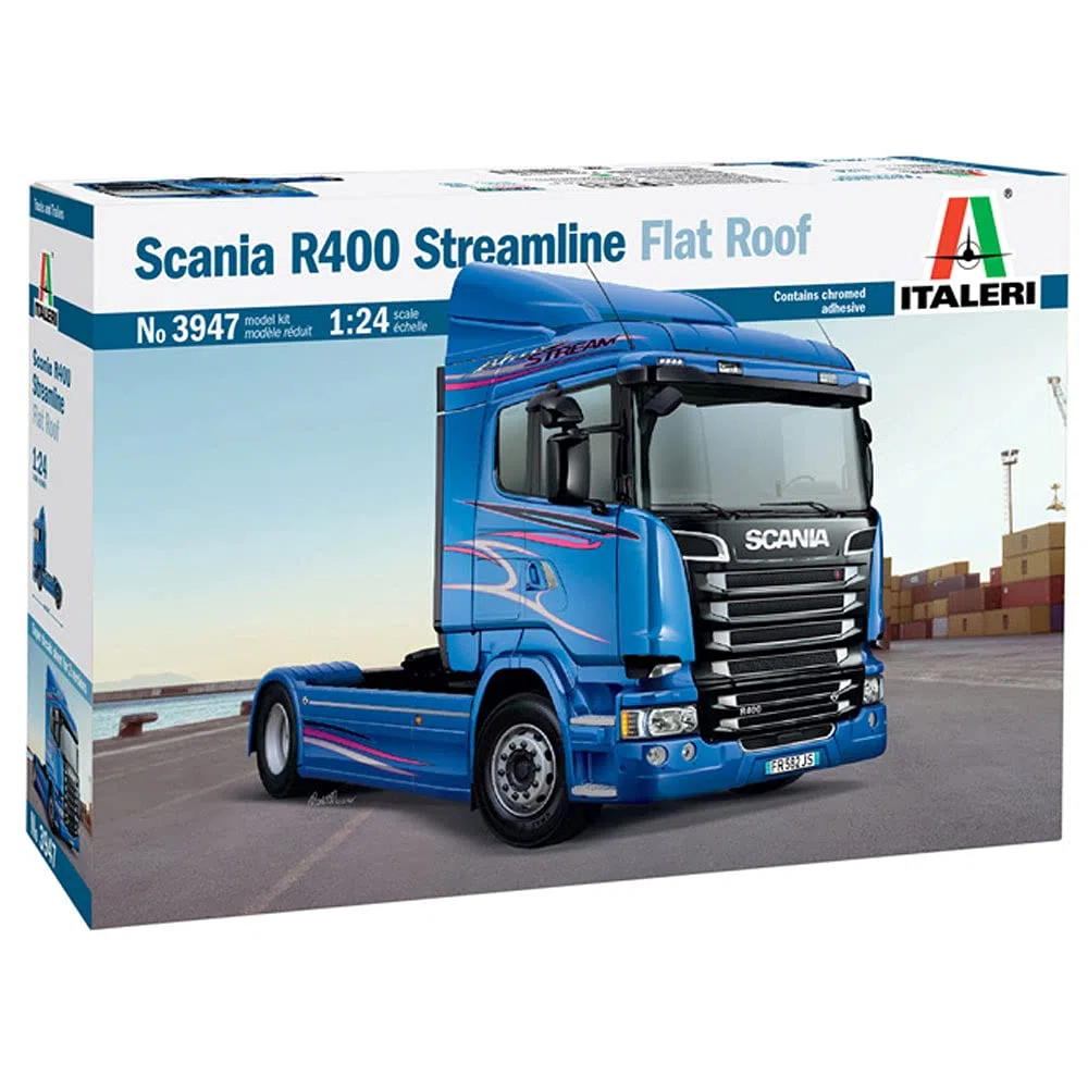 Italeri 3947 Scania R400 Streamline Flat Roof Scala 1:24, modellismo, Model Kit, Camion, plastica