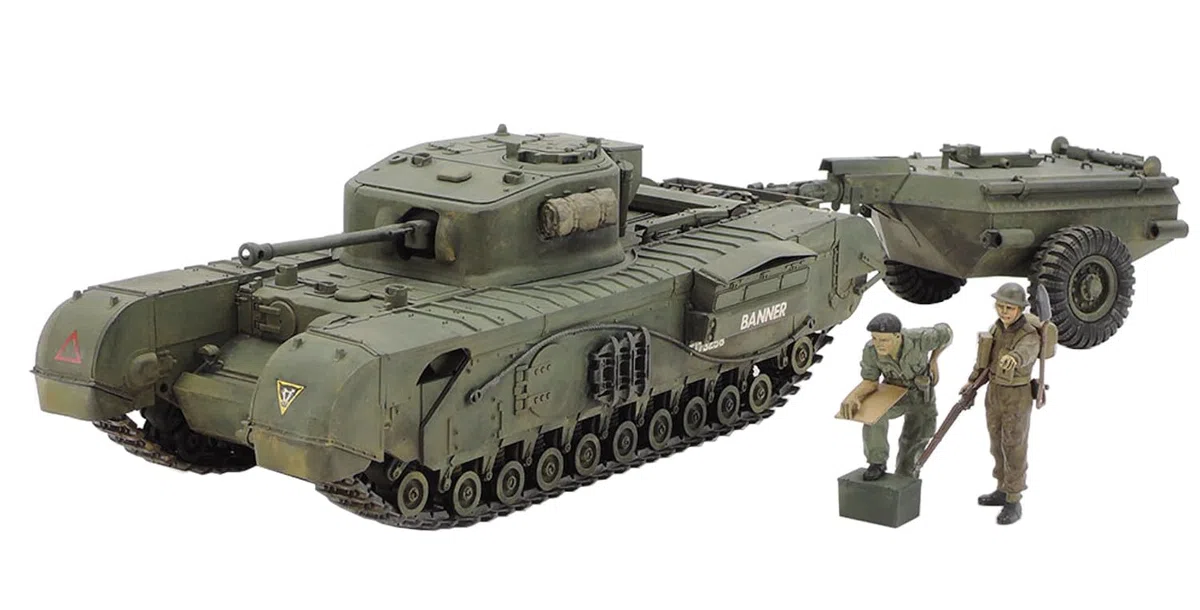 Tamiya 35100 - Kit modellino di carro armato Churchill Crocodile britannico 1/35