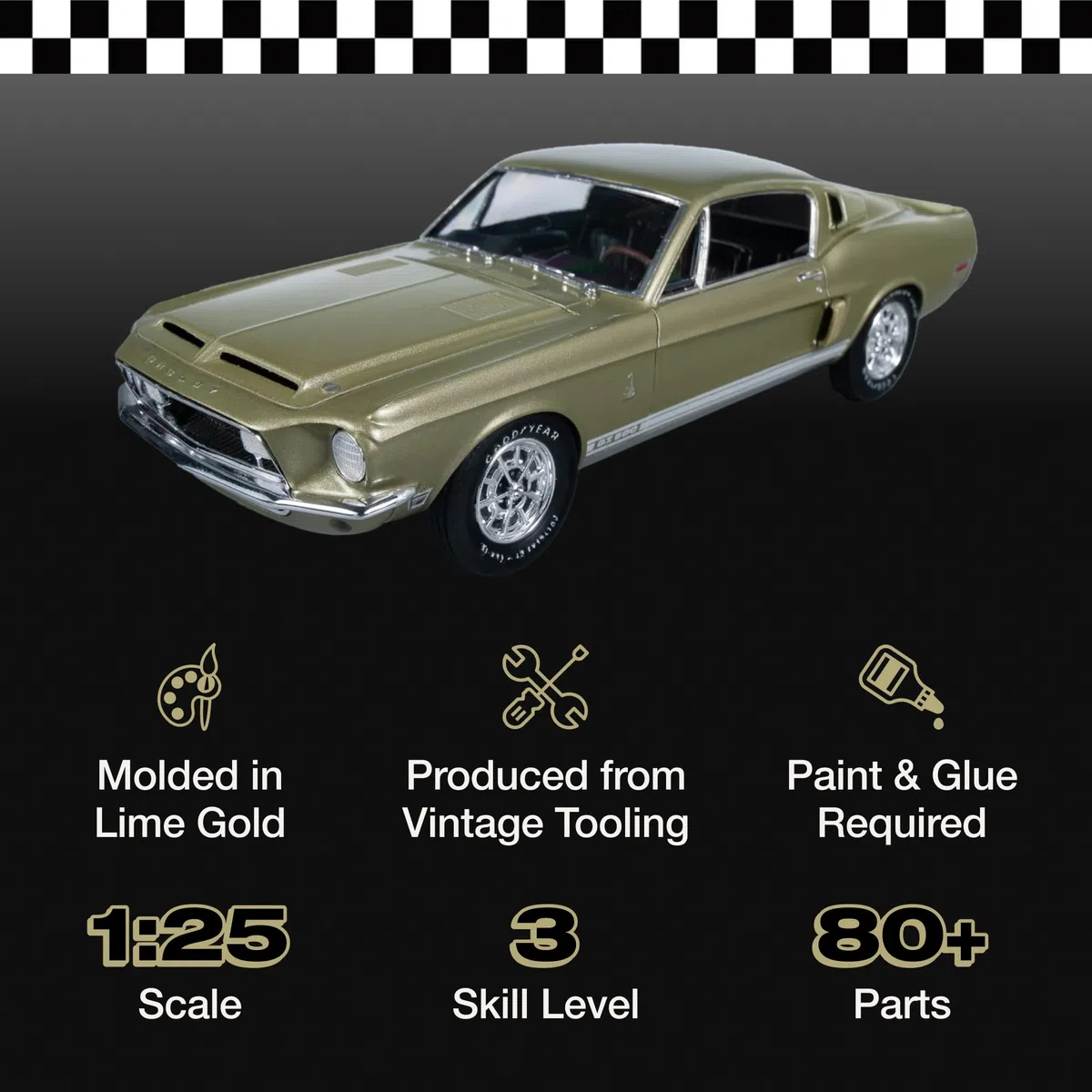 AMT 634, 1:25 - Kit modello Shelby Mustang GT-500 in scala 1968
