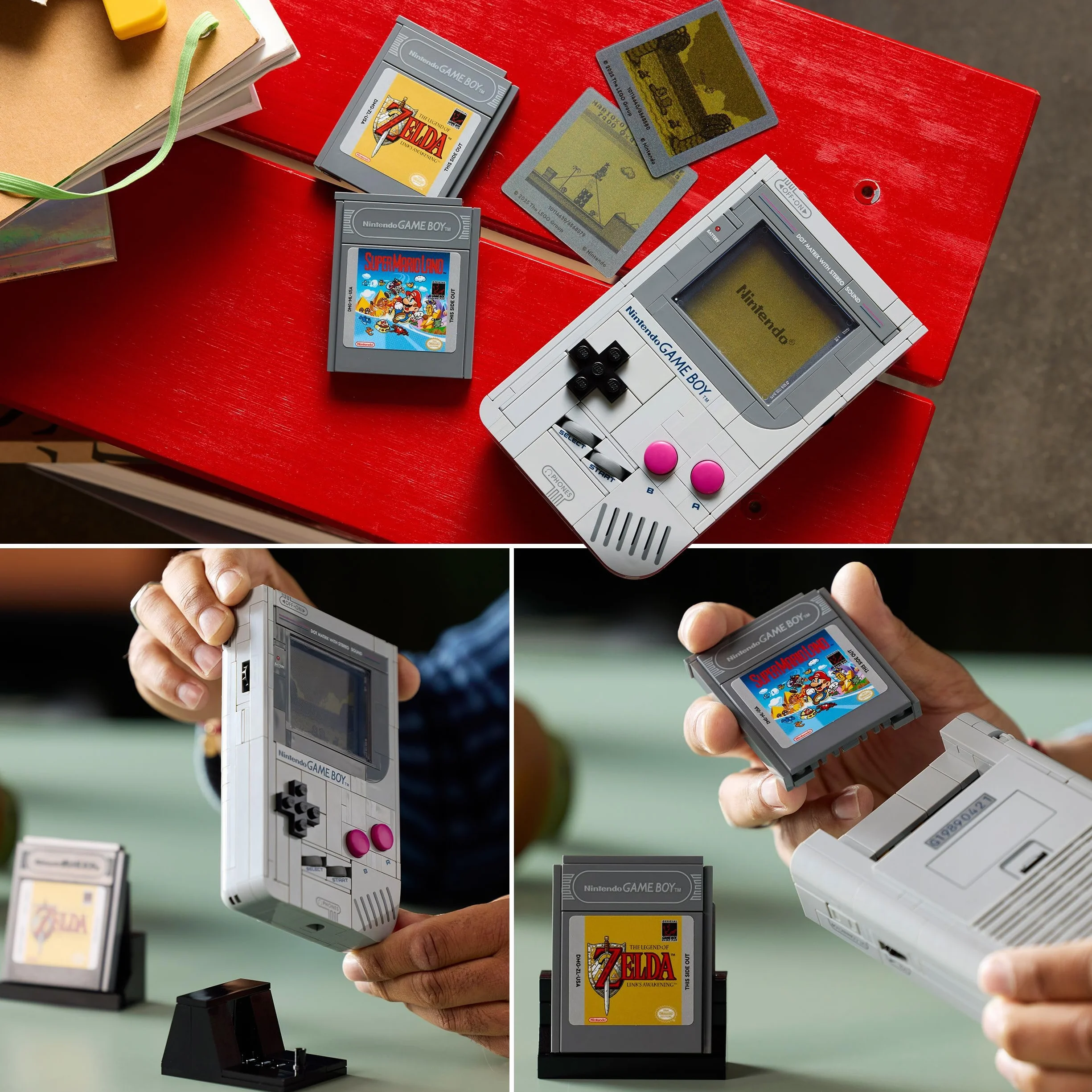 LEGO Super Mario Game Boy Set da Costruzione per Adulti - Modello da Esposizione Nintendo con 2 Cartucce con Schermi Lenticolari Incluso Zelda e Stand - Regalo Retrò per i Fan dei Videogiochi - 72046