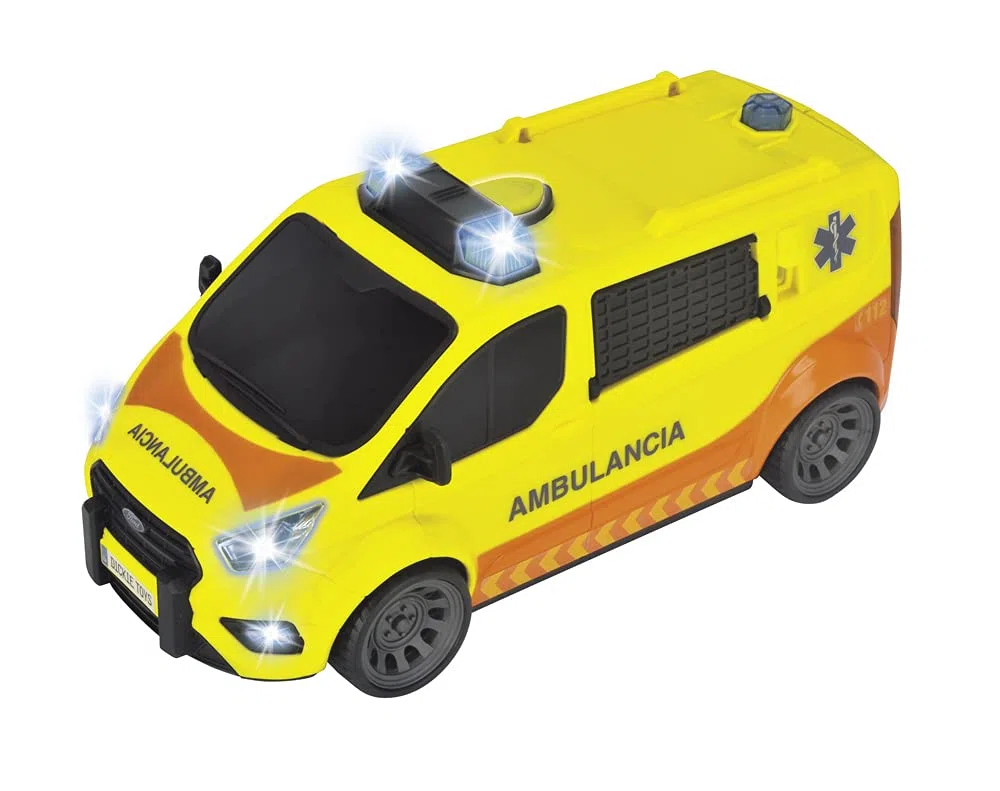 Dickie - Ambulanza SEM 28 cm, luce e suono, si aprono le porte posteriori, a partire da 3 anni (203715013SI4)