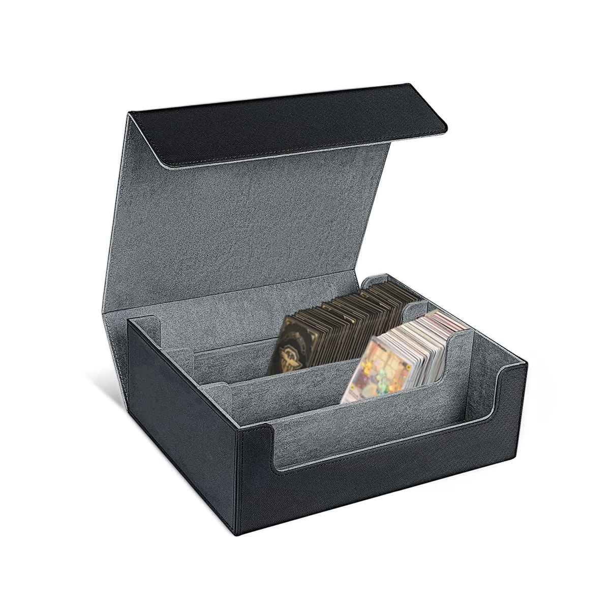 Newpop Scatola Porta Carte da Gioco per Capacità di 1800 Carte, Porta Carte Magic, Porta Carte Collezionabili, Divisori per Carte Collezionabili, Deck Box Scatola Porta Carte per Carte da Gioco(Nero)
