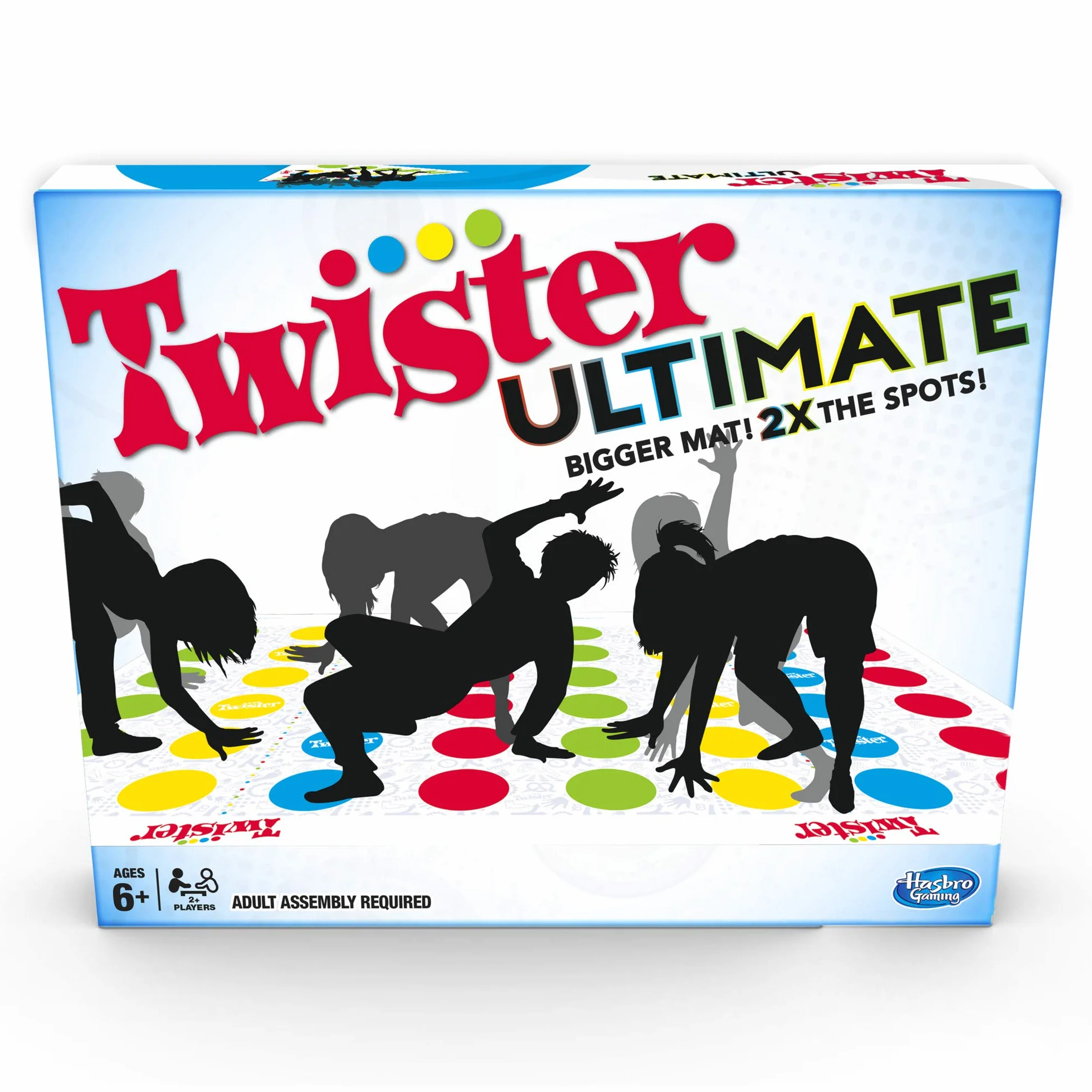 Hasbro Gaming Twister Ultimate: tappetino più grande, macchie più colorate, famiglia, gioco per feste per bambini dai 6 anni in su; compatibile con Alexa (esclusiva Amazon)