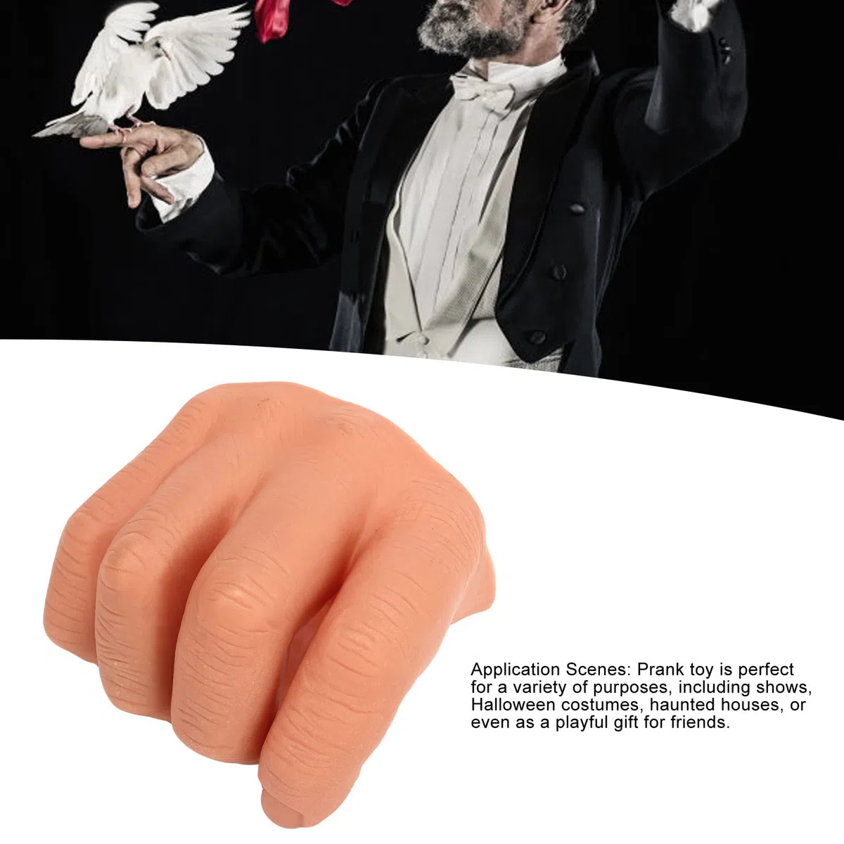 Fockety Realistico Trucco Morbido di Terza Mano per Spettacoli Teatrali Comici, Ideale per Scherzi di Maghi, Halloween