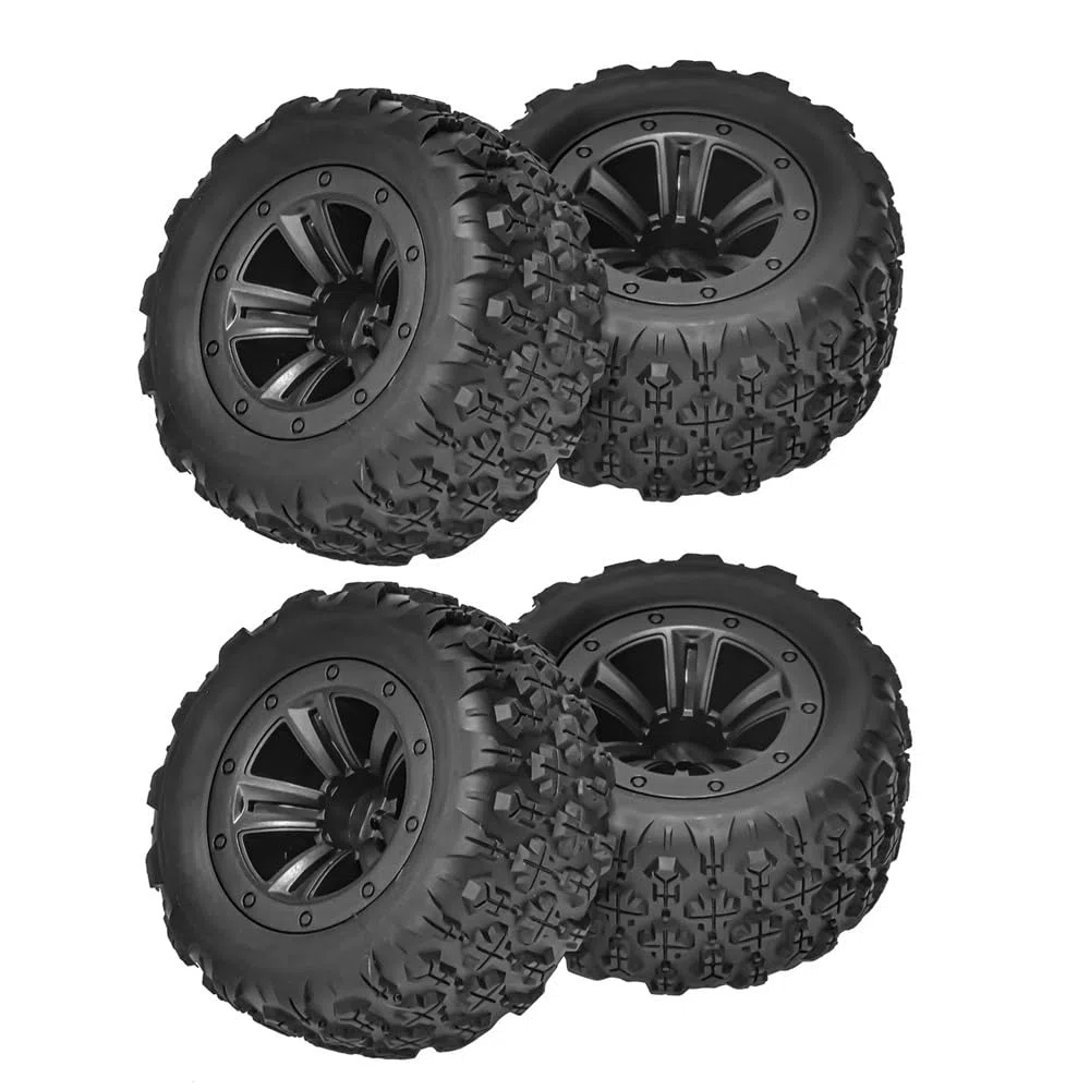 COMODO 4pcs 83mm Rubber RC Pneumatici per 1/16 Scale H16 RC Cars – 43mm Wide Replacement Tire Set con 12mm Hex