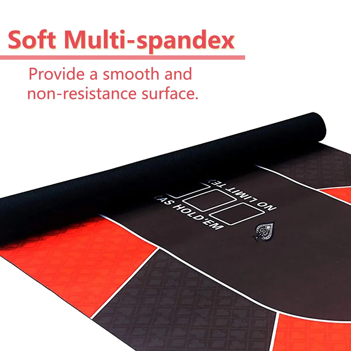Tappetino da Poker Mat professionistico 180 x 90 cm, 8 Player portatili Rubber Texas Hold ’em Poker Table Top Layout w/carry Bag