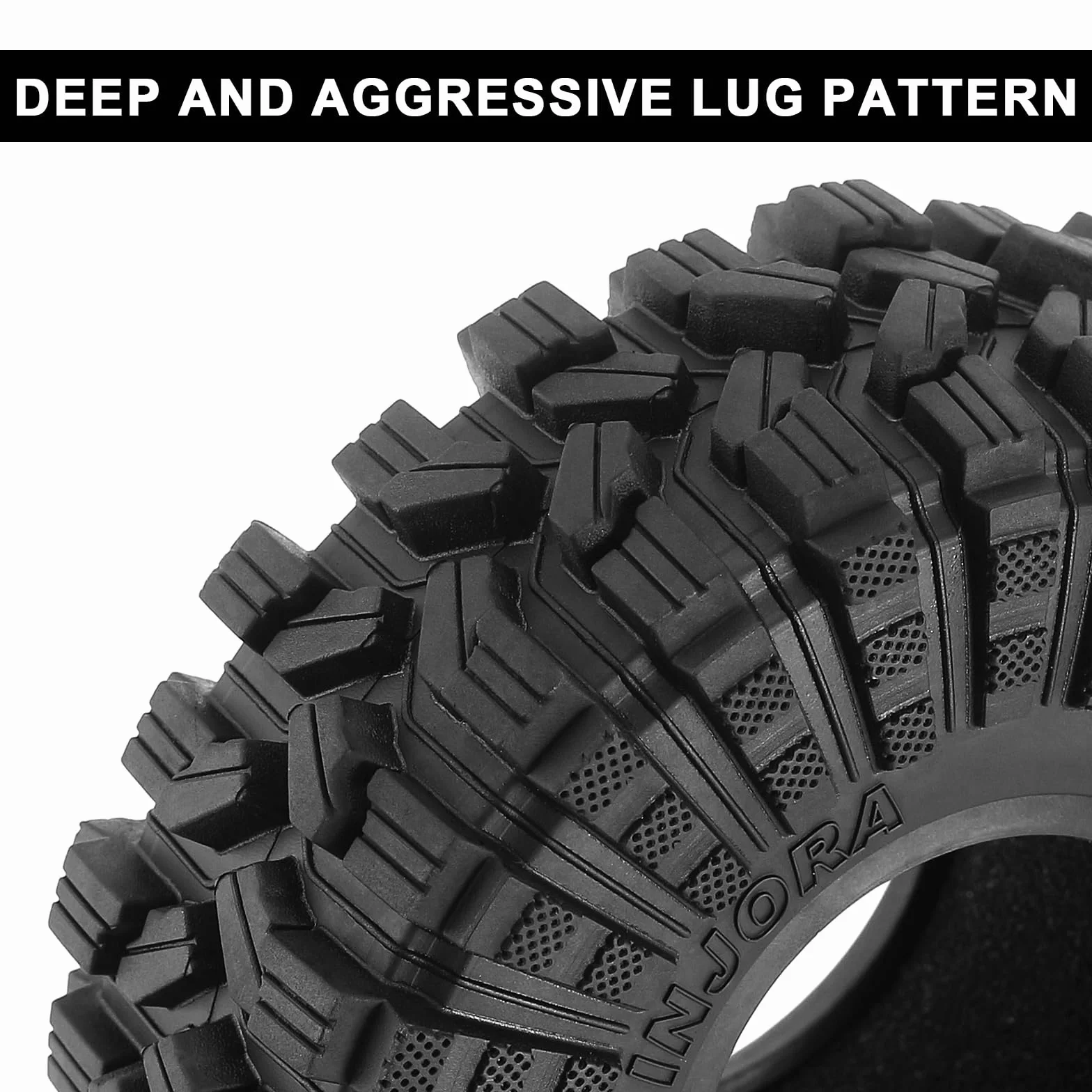 INJORA 1.9 Pneumatici all Terrain King Trekker S5 Pneumatici per TRX4 SCX10 1/10 RC Crawler Upgrade (118 * 42mm)