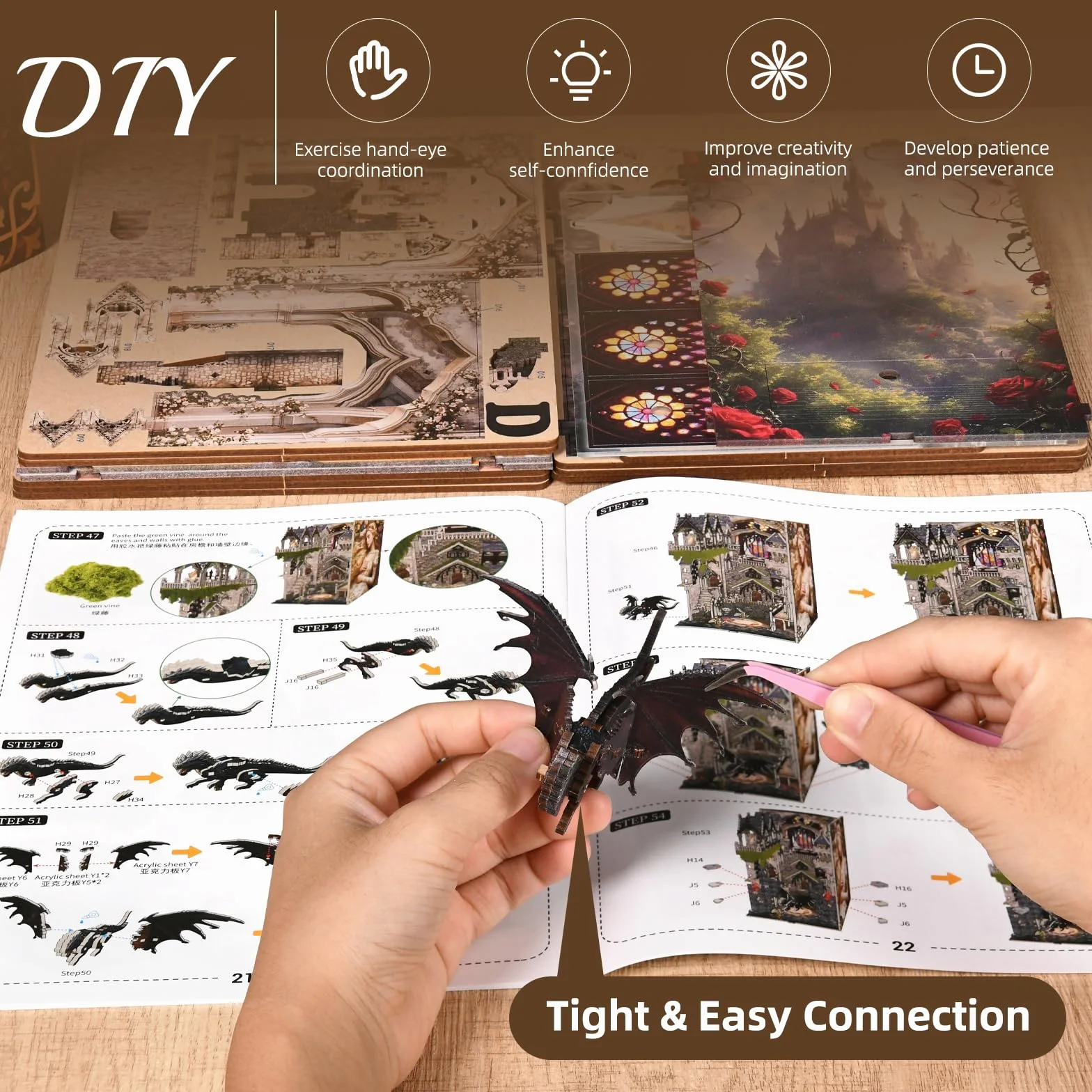 MiniCity Book Nook Kit, kit fai da te in miniatura per casa delle bambole