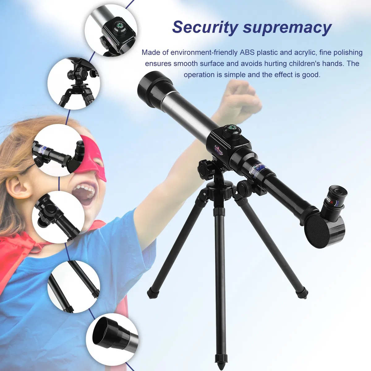 Telescopi Bambini 20X 30X 40X Ingrandimento Telescopio Astronomico Telescopio giocattolo educativo portatile per bambini Principianti Sky Star Gazing Birds Watching