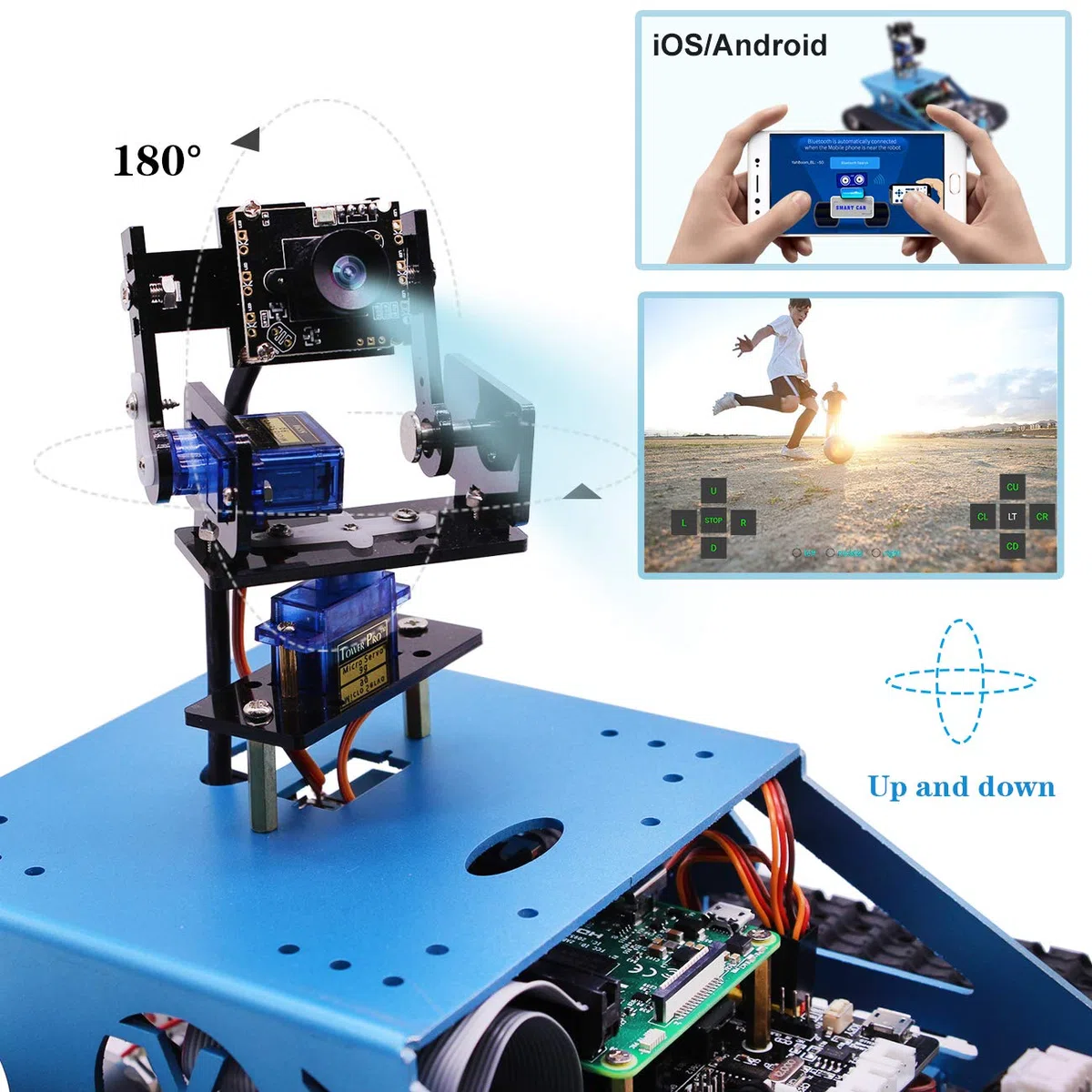 Yahboom Raspberry Pi 4B Tank Robot Kit Adulti Professionale Python Elettronico Riconoscimento del Colore Compatibile con Arduino/STM32 (without Raspberry Pi)