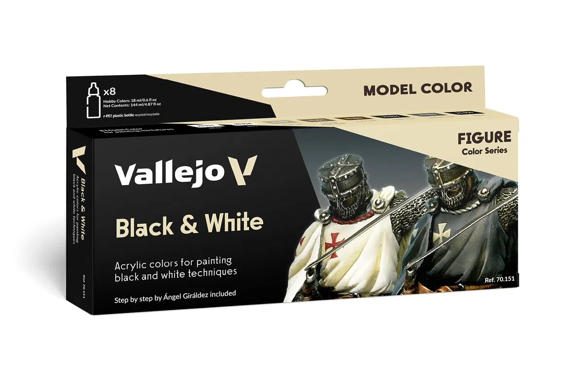 Vallejo Bianco e Nero - Kit Pittura Acrilica, Colori Assortiti
