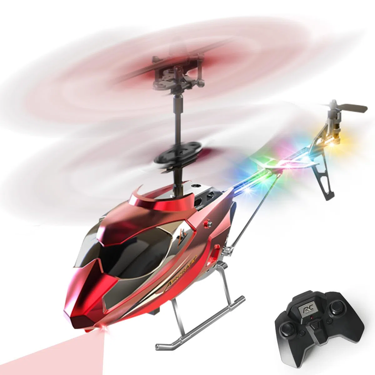 VATOS Elicottero RC Elicottero telecomandato 2.4G con luce LED, altezza fissa, decollo con un solo tasto, aerei RC per interni festival per ragazzi ragazze