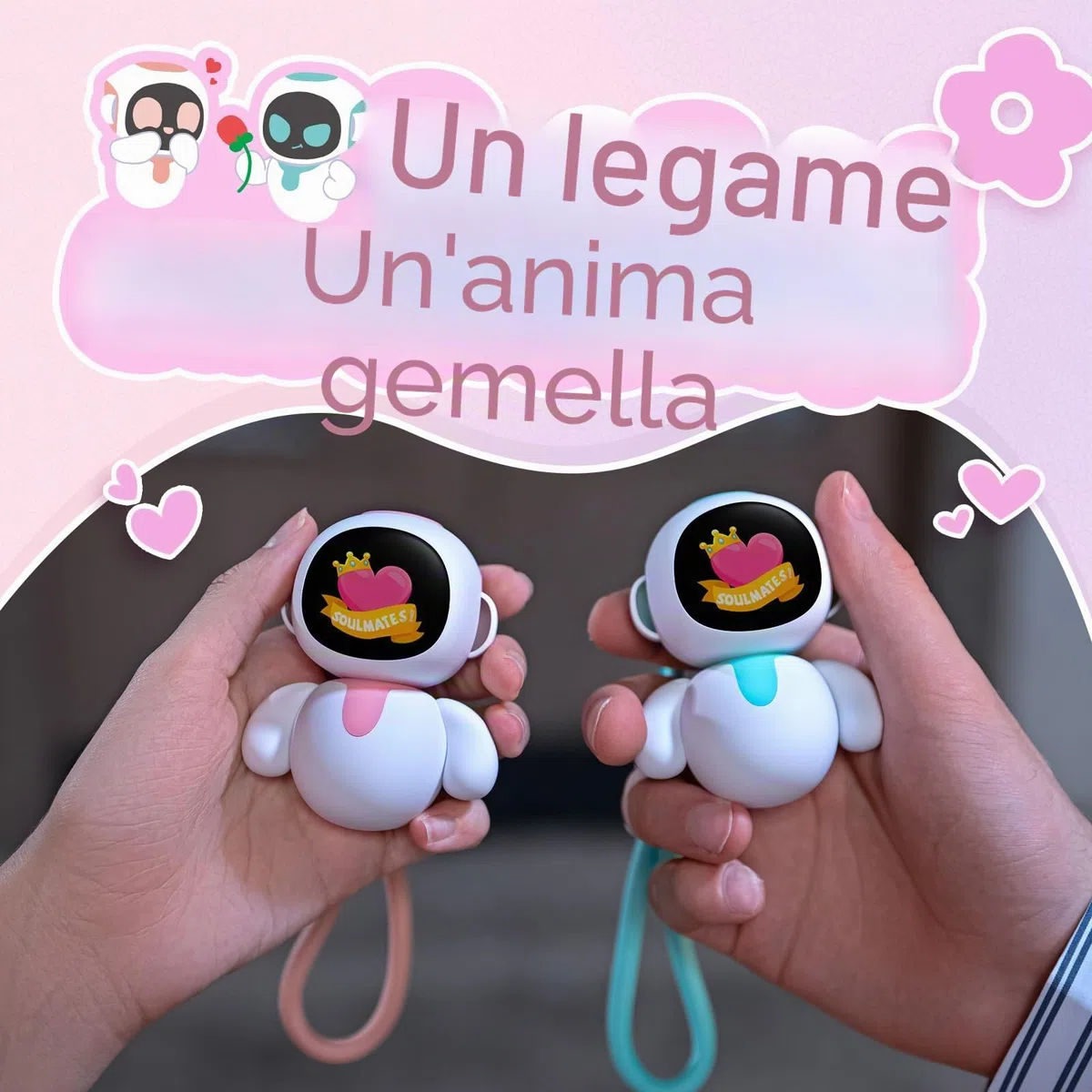 ENERGIZE LAB Eiliko Lover Set - Robot portatile Eilik con AI, giocattoli elettronici divertenti con ciondolo, regali per coppie e migliori amici.