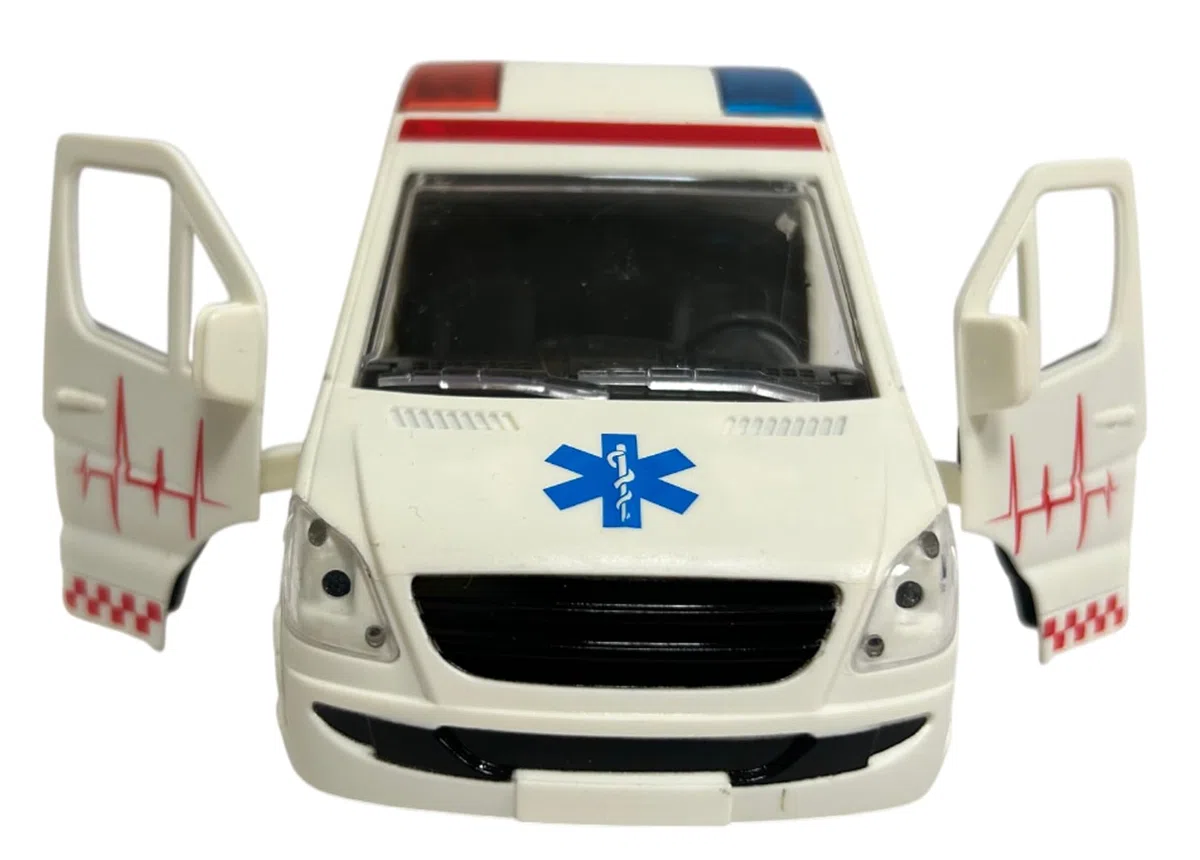 Ambulanza Telecomandata per Bambini Ambulanza Giocattolo con Luci Suoni Sirene Porte Apribili Autoambulanza Grande Scala 1:16 RadioComando Pronto Soccorso Suoni Luci Led Movimento Veicolo Soccorso (A)