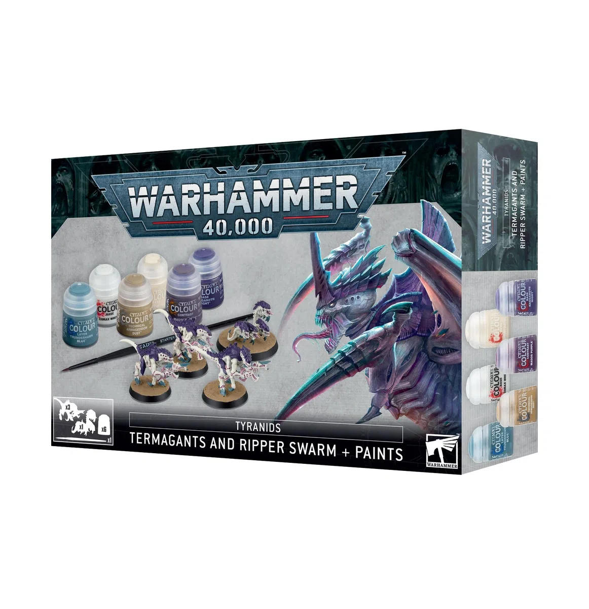 Games Workshop - Warhammer 40.000 - Tiranidi: Termaganti e Sciame di Squarcia + Set di Vernici