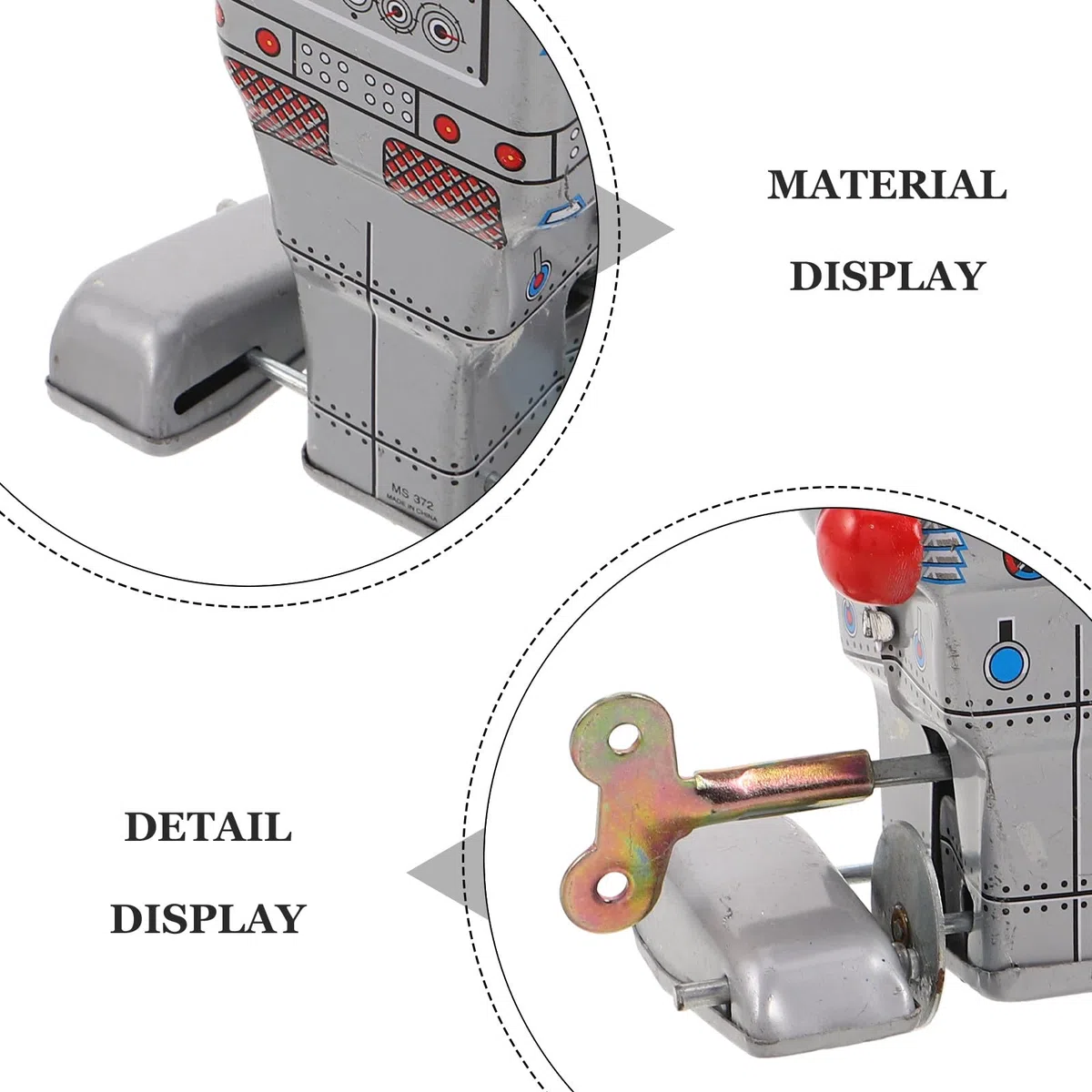Robot Giocattolo a Carica Manuale: Figura Meccanica retrò in Latta con meccanismo a orologeria - Robot Meccanico in Metallo Che Cammina - Oggetto da Collezione per Decorazione da scrivania,
