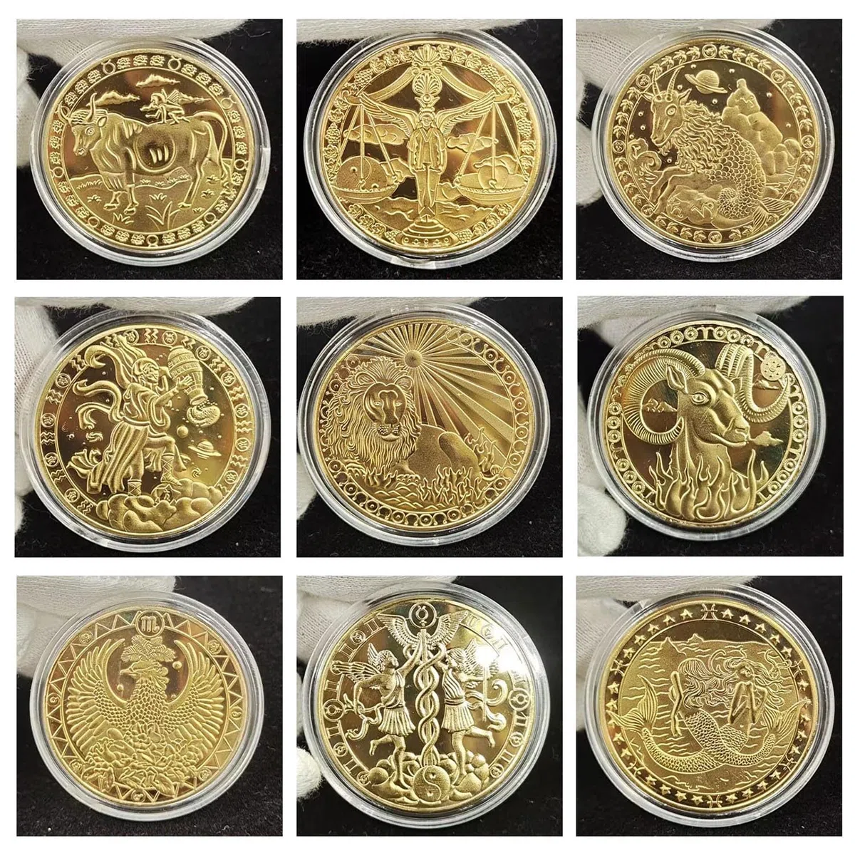12 Costellazioni Collezione d'Arte di Monete Commemorative,Monete Adatte per Regali Oroscopo, Monete Fata Dei Denti, Regalo Fatina Dei Denti, Monete Commemorative per Le Costellazioni