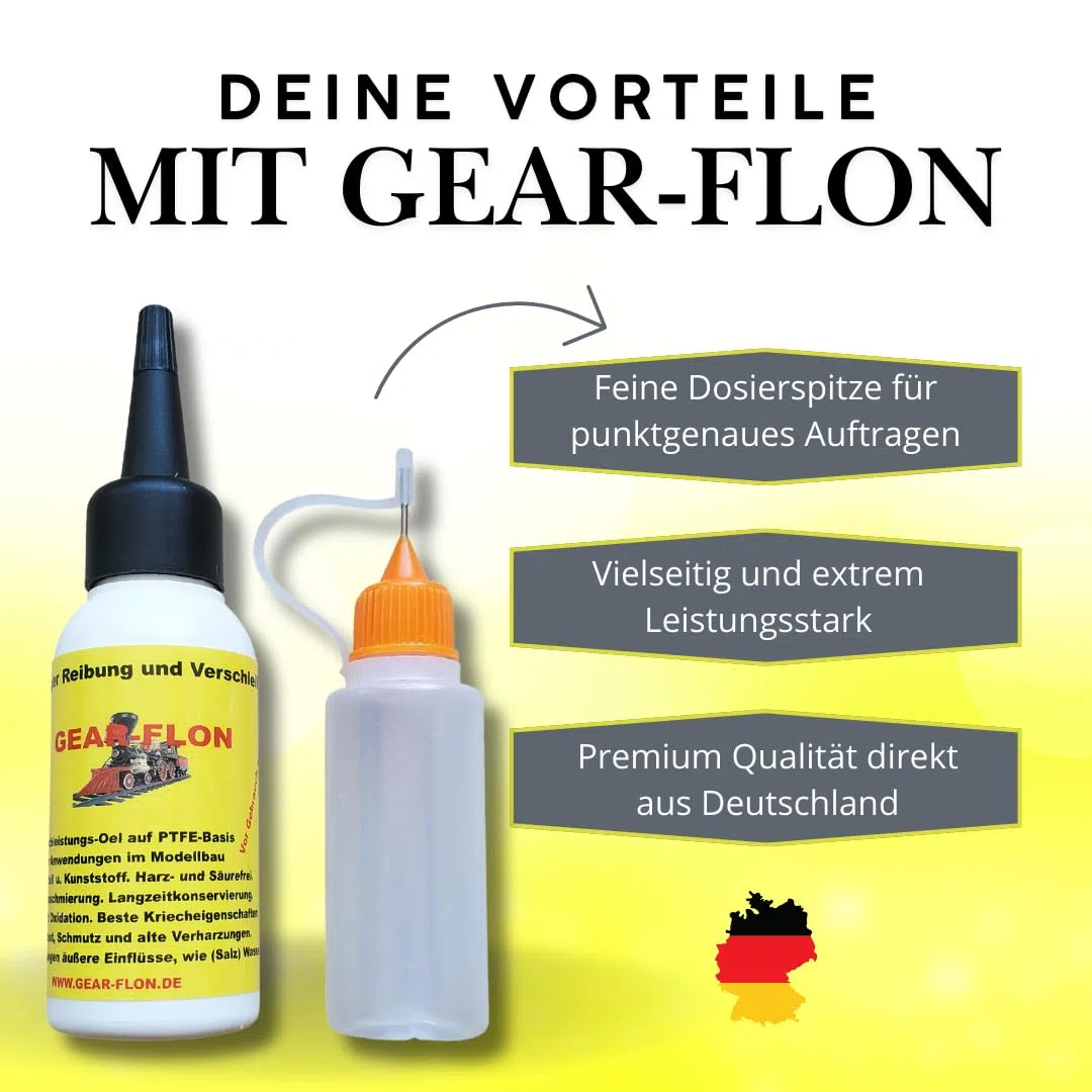 Olio lubrificante ad alte prestazioni per modellismo ferroviario e modellismo, lubrificazione precisa e cura a lungo termine, olio speciale per locomotive, assi e ingranaggi (50 ml)