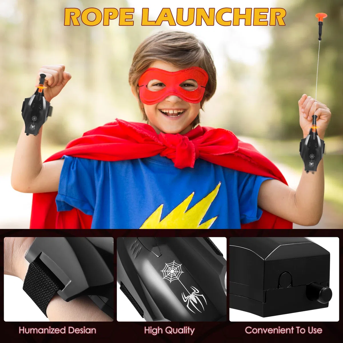 Towwoo Spider Web Shooter, guanto lanciatore Spider Cosplay guanto 3 m Launcher set giocattolo polso elettrico avvolgimento automatico cavo (Aggiornamento)