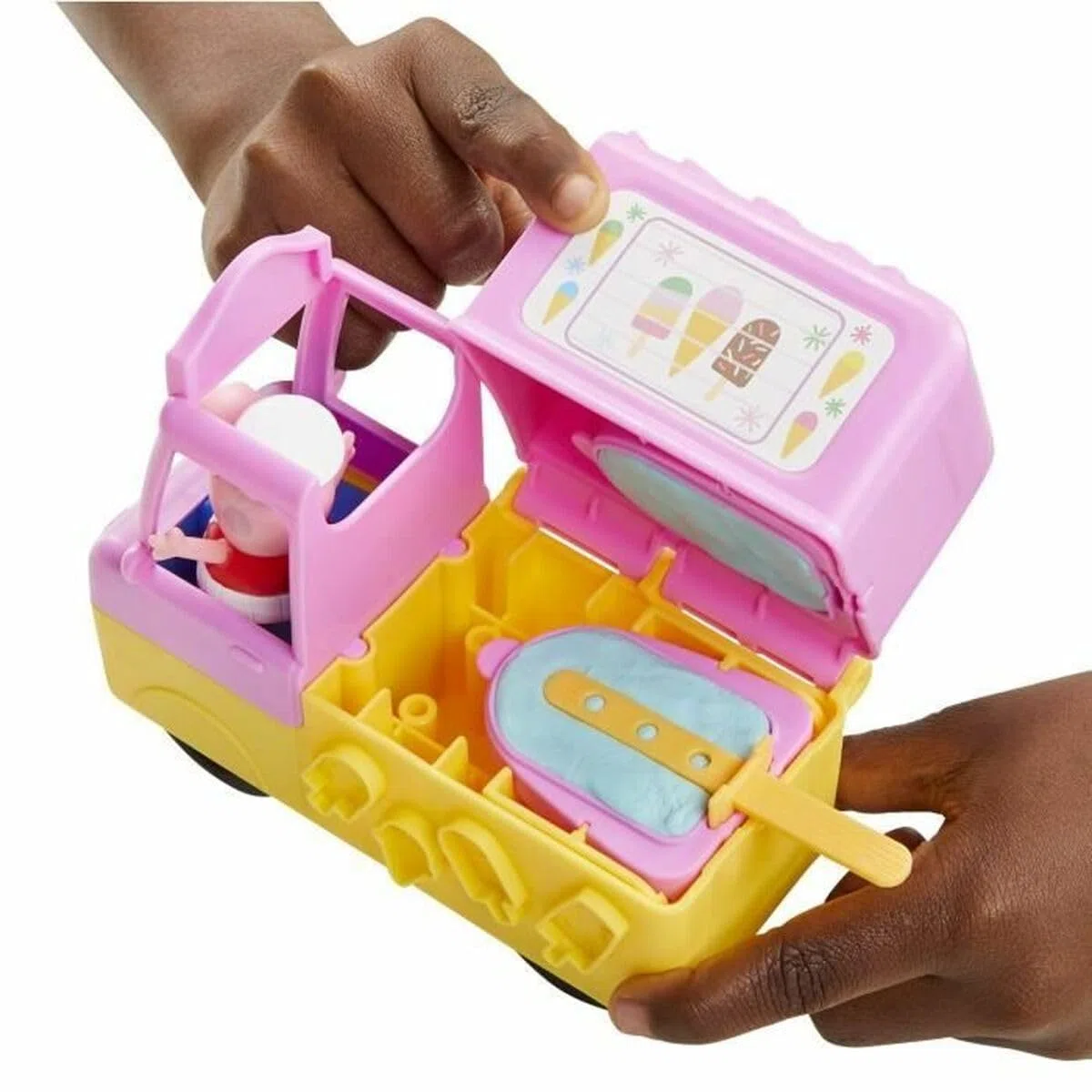 Play-Doh, playset Il gelato di Peppa con camioncino dei gelati, action figure di Peppa e George e 5 vasetti