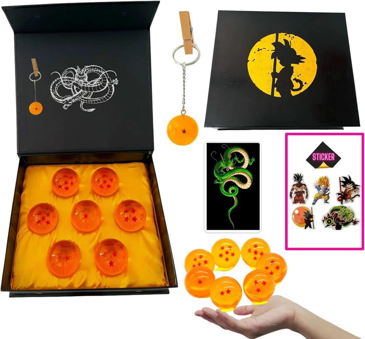 Dragon Ball - Set completo di 7 sfere di cristallo in acrilico, un ottimo regalo per collezionisti e fan Accessori con temi anime sono incluse sfere da 4,3 cm