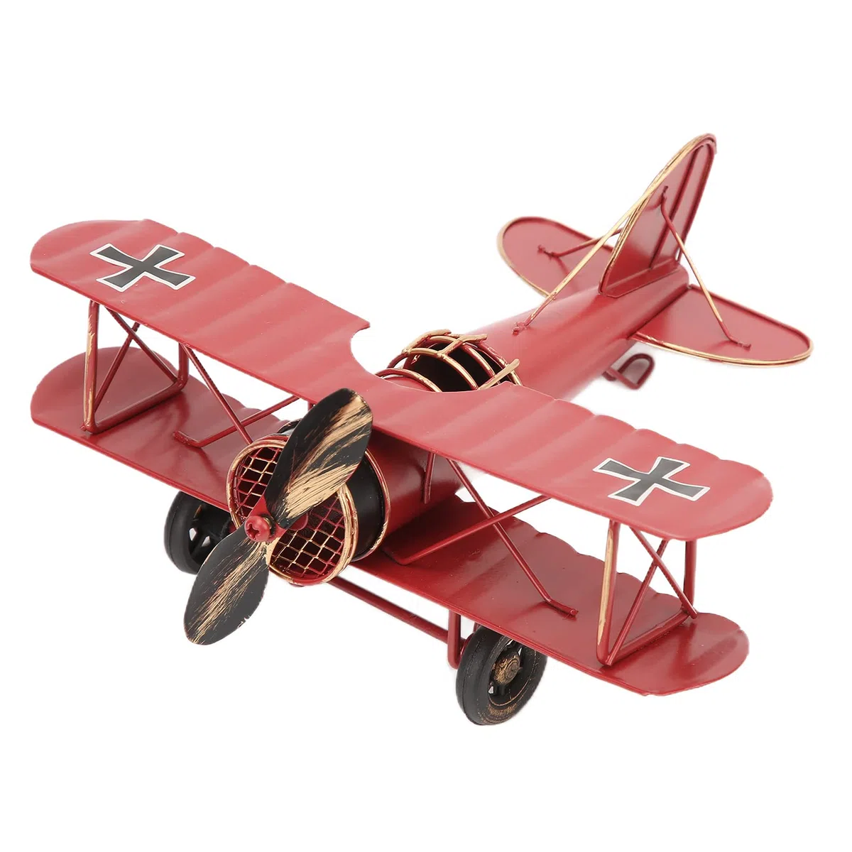 Ausla Modello di Aeroplano retrò in Metallo, Modello di Aeroplano con Catena Sospesa, per la Decorazione e Il della Casa o del Bar (Rosso)
