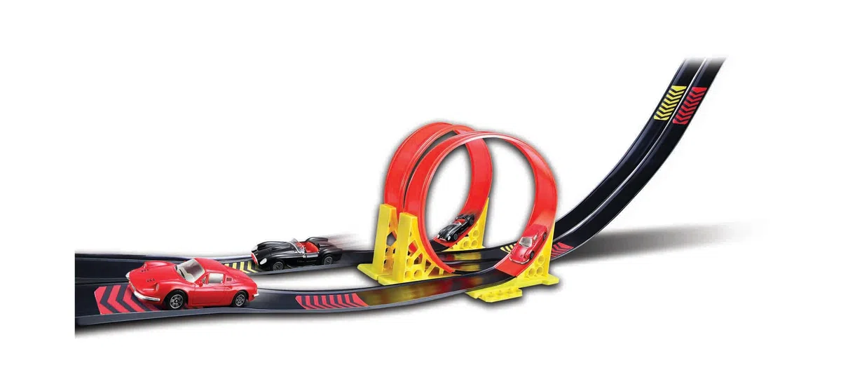 Bburago 15631204 - Parcheggio Ferrari incl 2 auto 1:43
