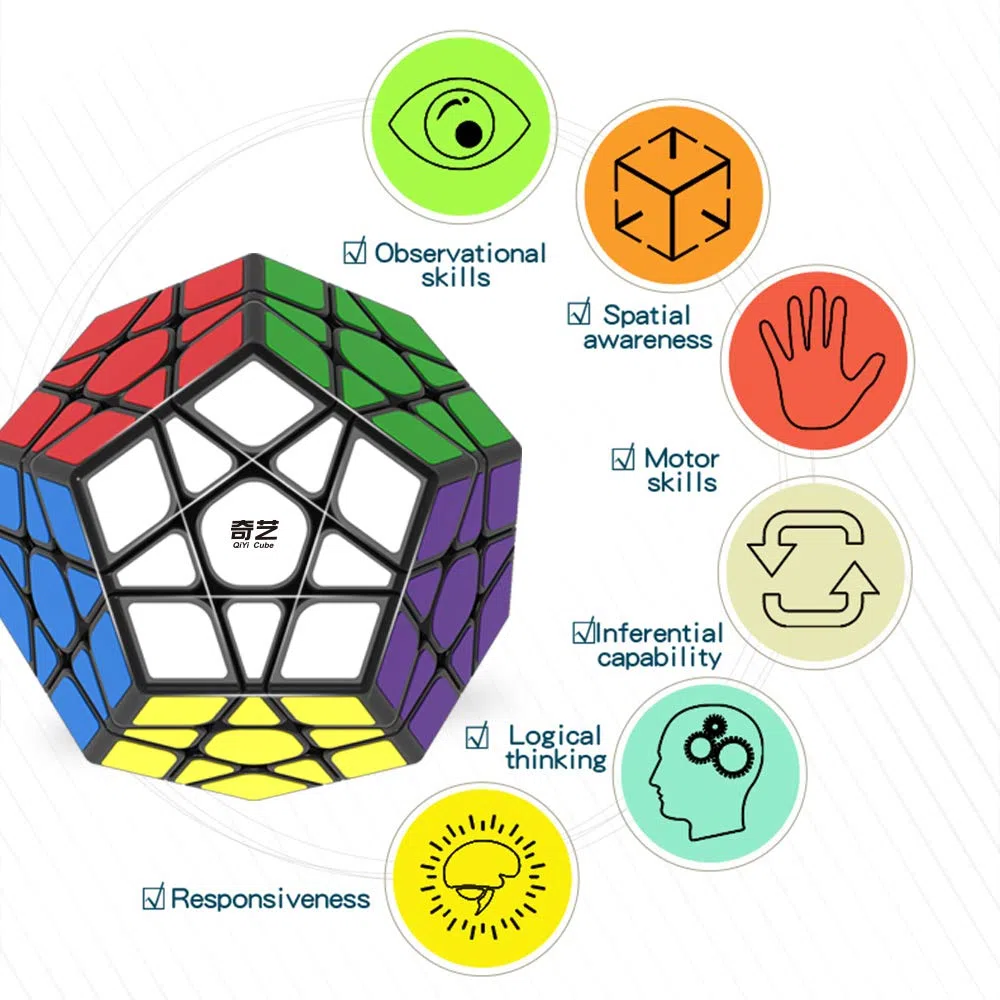 ROXENDA Speed Cube Set, Piramide Dodecahedron Windmill Cube - Puzzle Magico Cubo di Velocità Collezione per Bambini e Adulti [3 Pack]