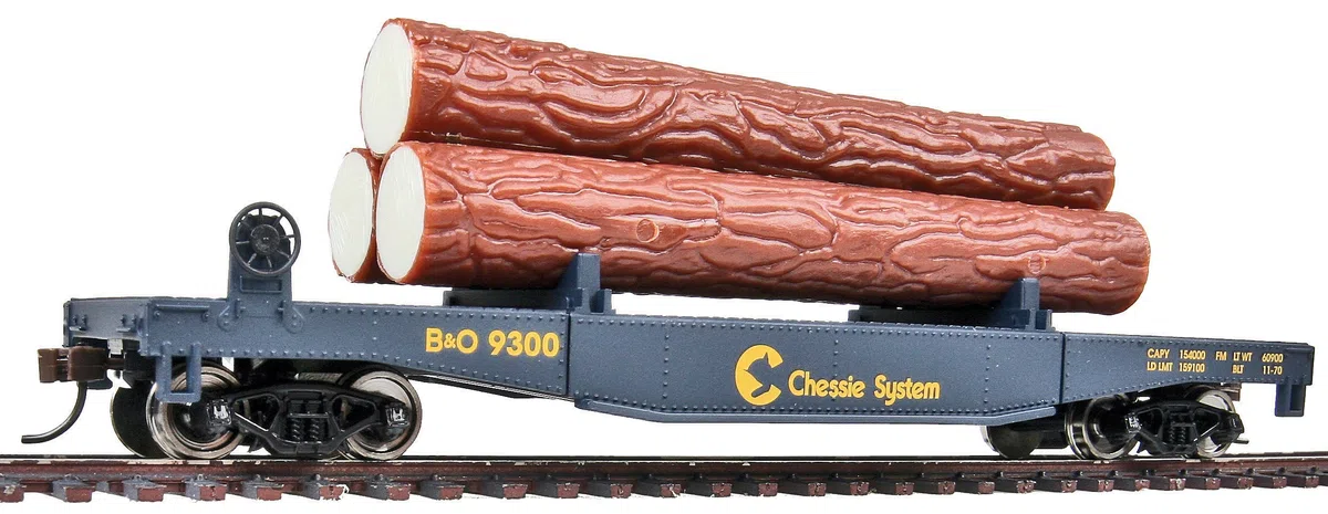Walthers Trainline 931-1772 Log Dump Car with Logs Chessie/B&O