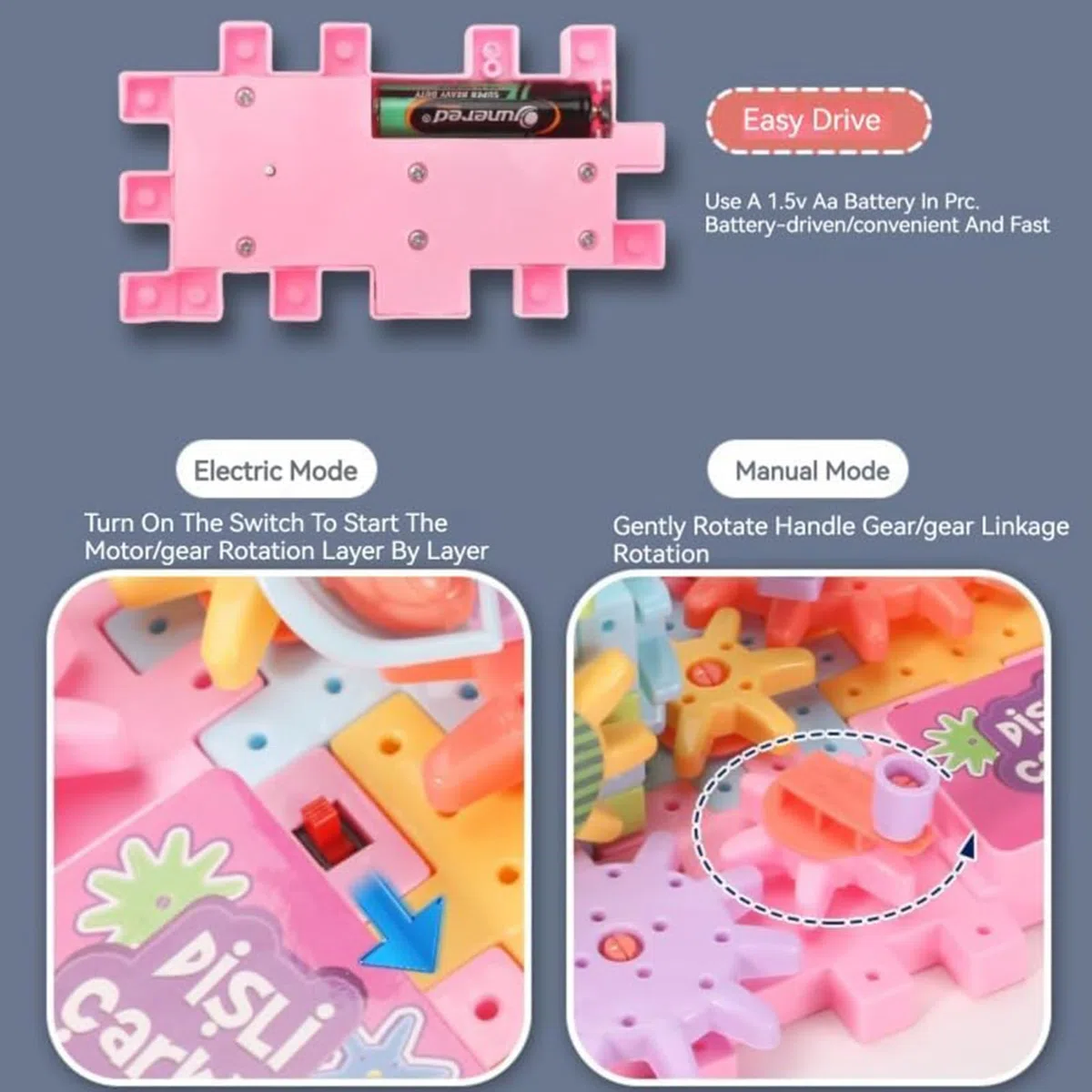 Giocattoli per Ingranaggi per Bambini - Giocattoli educativi con Ingranaggi rotanti - Puzzle Fai-da-Te riutilizzabili di Ingranaggi didattici ad Incastro per Bambini dai 3 Anni