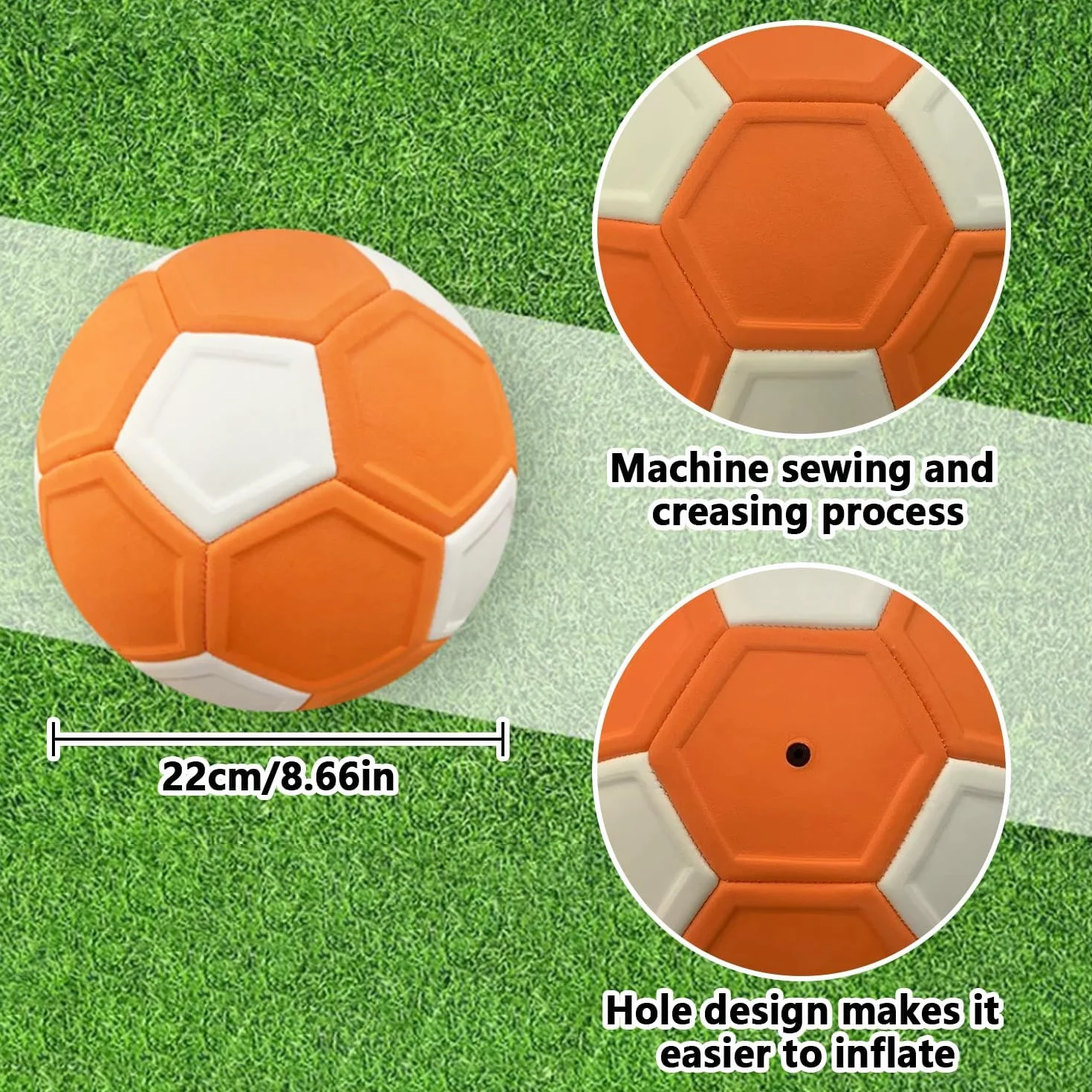 Pallone da calcio con curve ed effetti, pallone da calcio con curve ed effetti, palla da calcio per bambini, 22 cm, palla da calcio curva in gomma EVA, regalo per bambini e ragazze, giochi