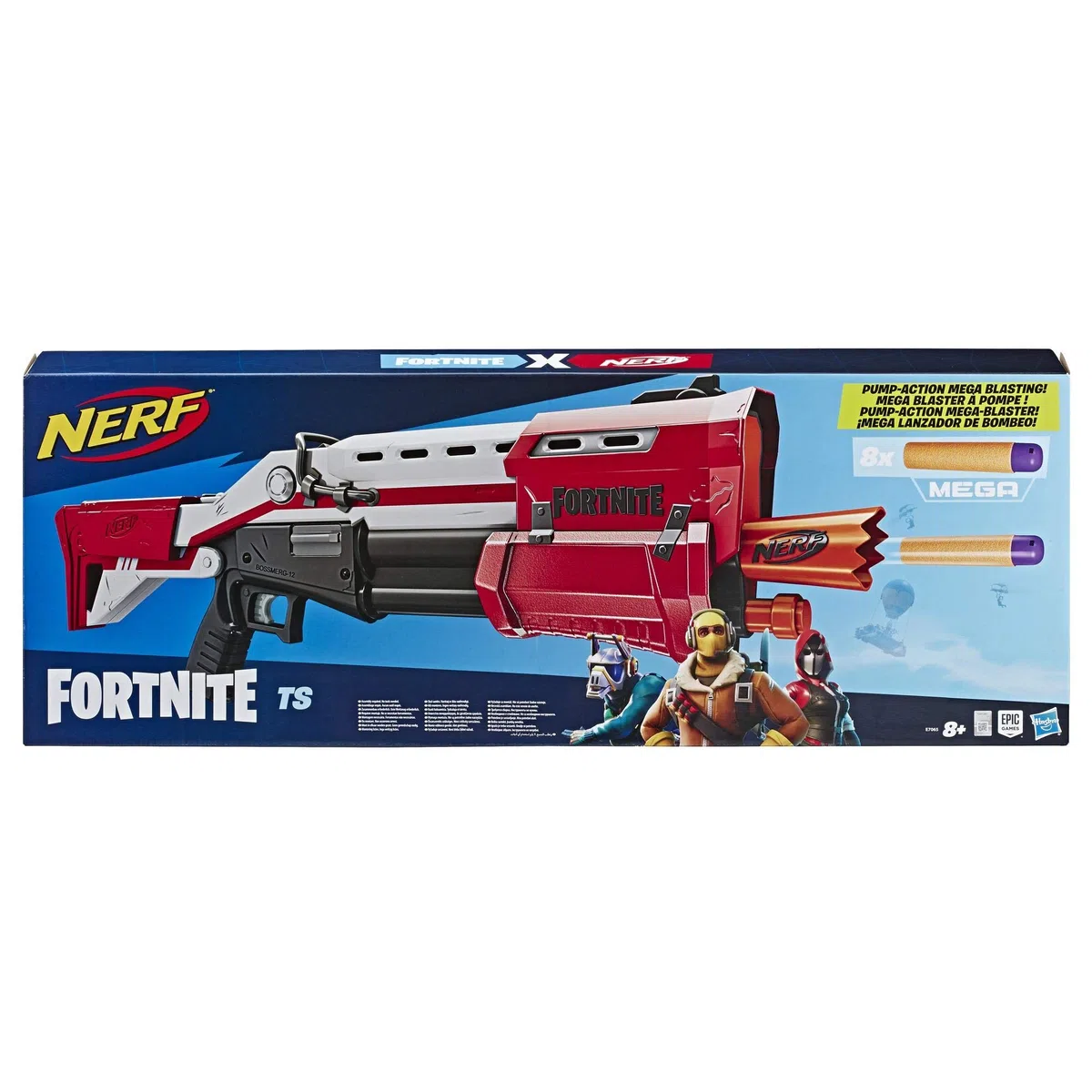 Nerf Hasbro Fortnite TS, Mega Blaster con Dardi, Rosso
