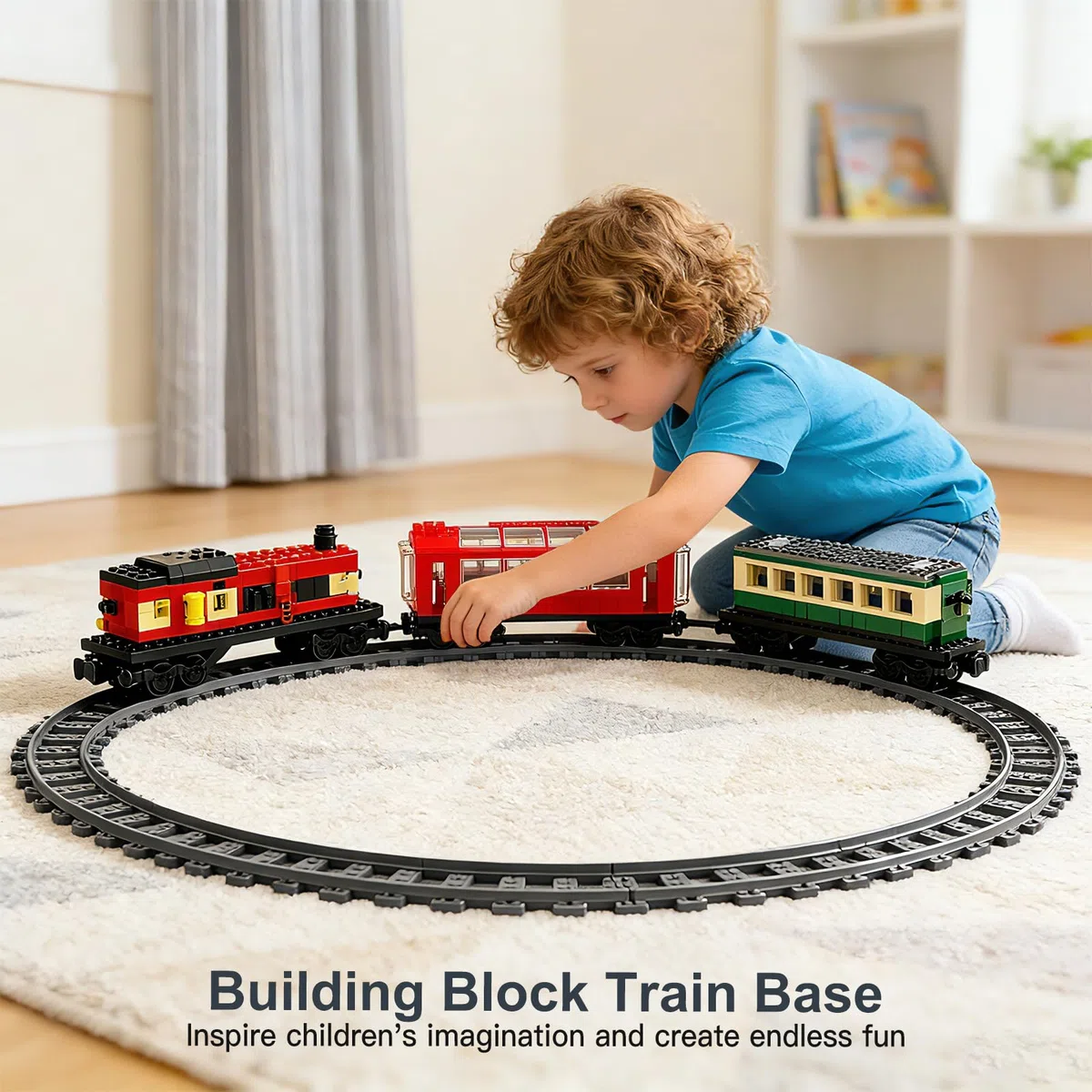 Set di 2 mattoncini per treno merci, accessori per ferrovia, set di mattoncini da costruzione, base di treno, accessori