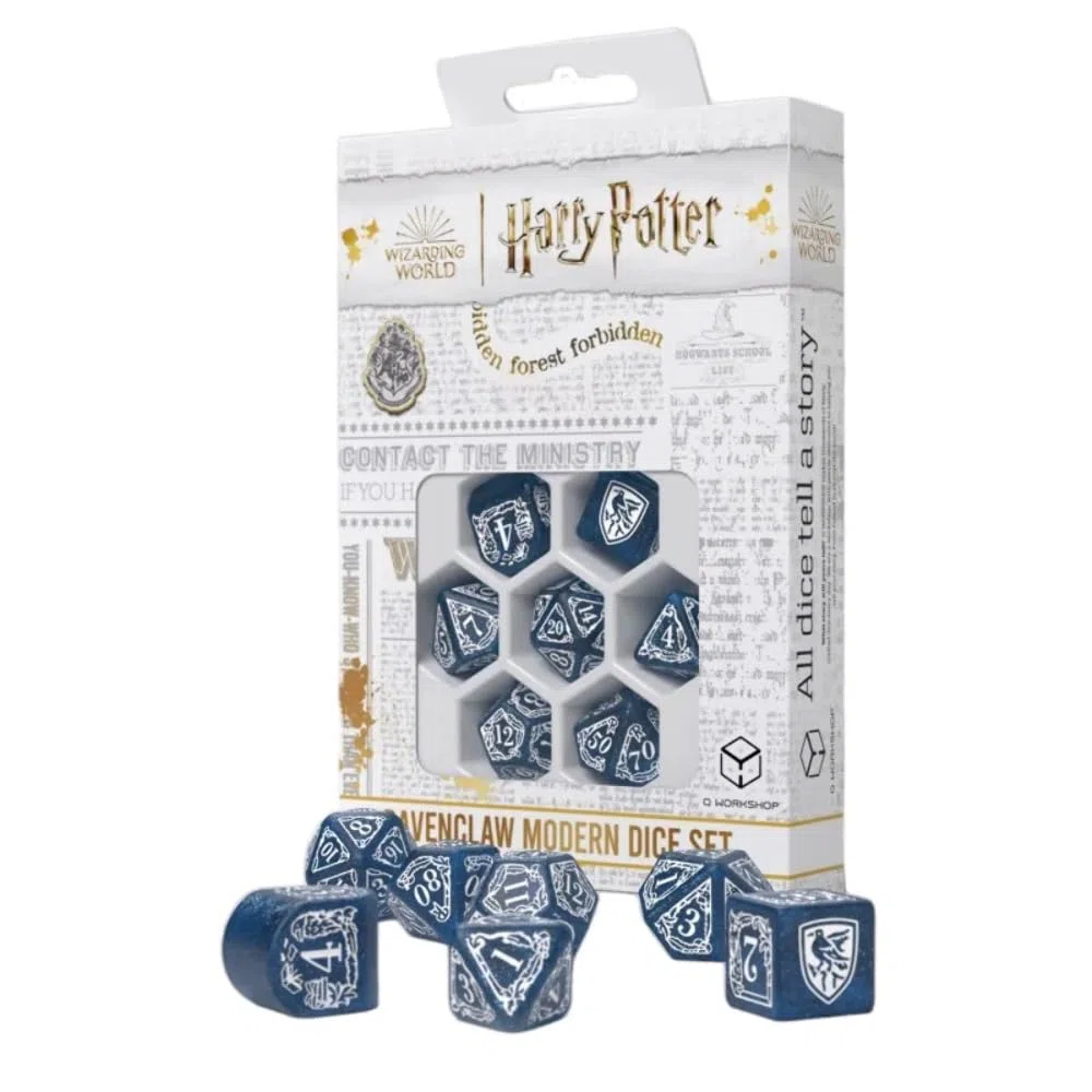 190142/2023/3/a - set 7 dadi - harry potter ravenclaw modeern dice set: blue