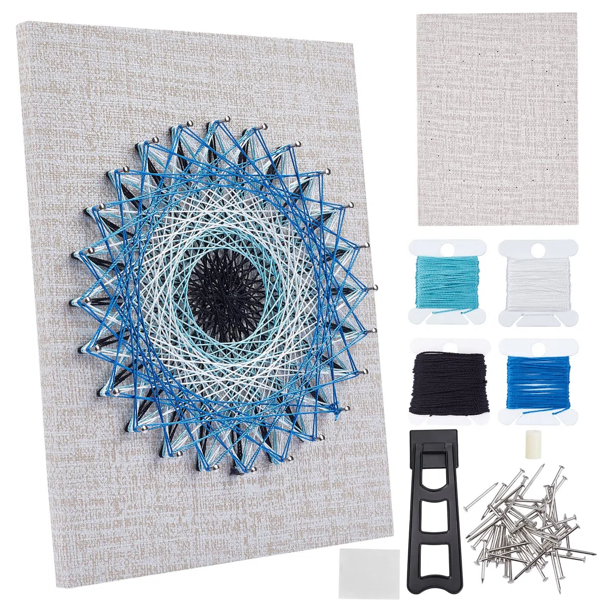 WEBEEDY Kit fai da te 3D String Art per Adulti Principianti, Kit Artigianale Evil Eye, include tutti gli accessori e la cornice necessari, decorazioni da parete