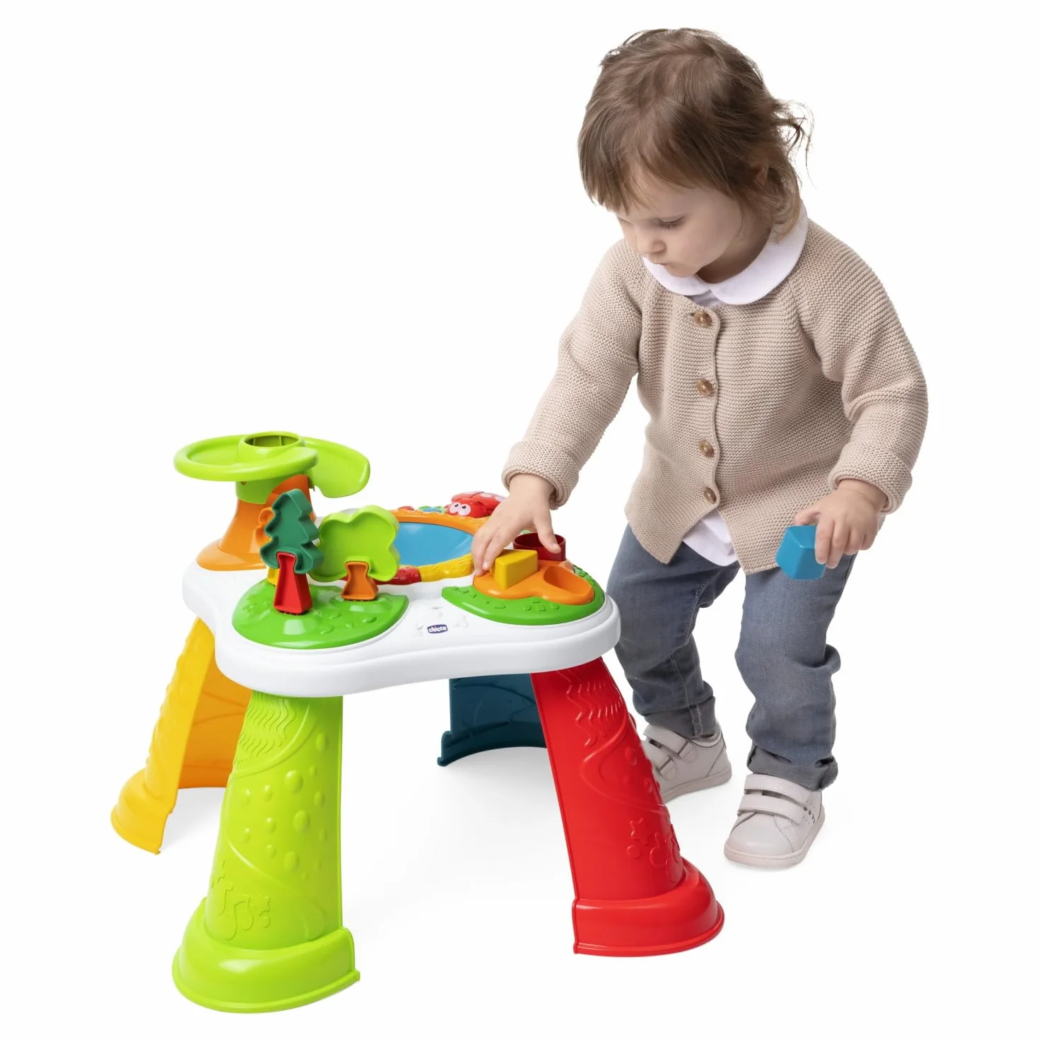 Chicco Tavolo della Foresta, Tavolo con attività Manuali ed Elettroniche, Gioco Educativo Interattivo, con Luci e Suoni, Forme e Incastri, Giochi Bambini, 12 Mesi - 4 Anni