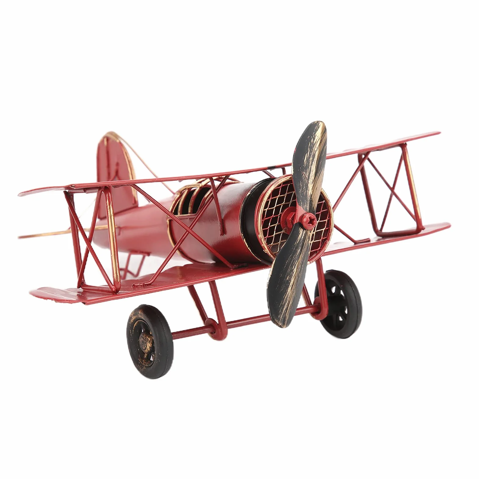 Ausla Modello di Aeroplano retrò in Metallo, Modello di Aeroplano con Catena Sospesa, per la Decorazione e Il della Casa o del Bar (Rosso)