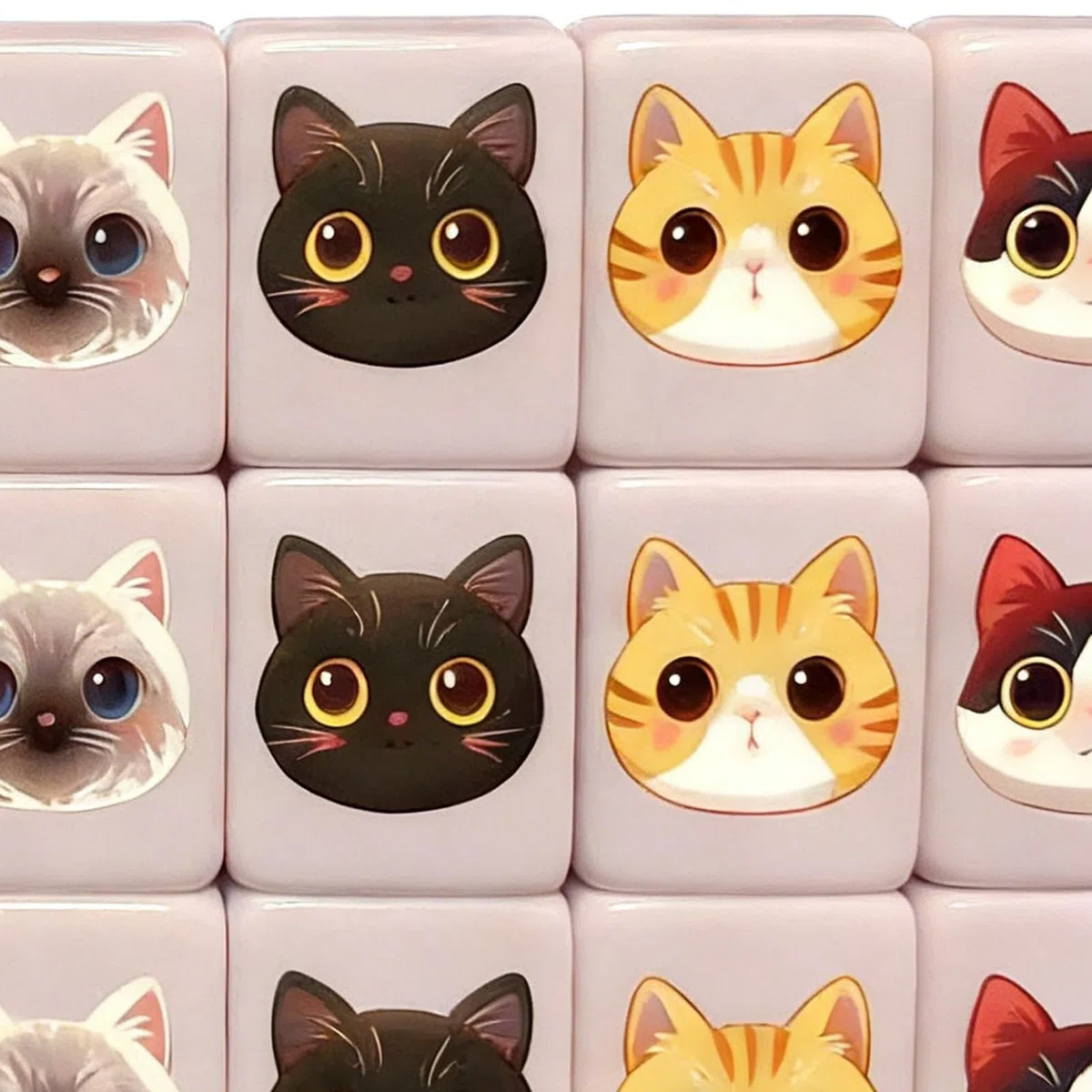 Generico Set Mahjong, Mini Gioco Mahjong con 64 tessere con bandiera nazionale/modello simpatico cane e gatto, gioco da tavolo per famiglie per feste e viaggi