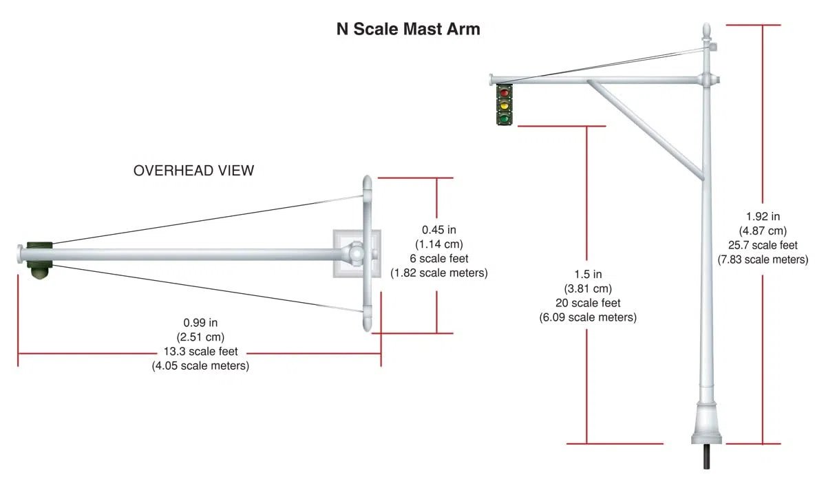 Woodland SCENICS MAST BRACCIO semaforo 4 Pack N Scale