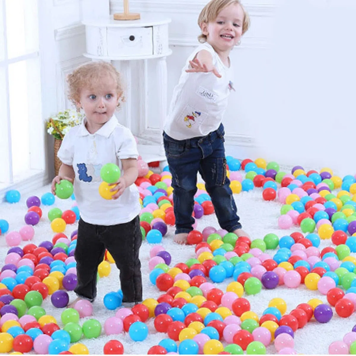 100 pezzi per bambini, piscina di palline rotonde, piscina di palline, coloful, oceano, giocattoli per bambini, in plastica, per, ragazzi, ragazze, giochi per, con