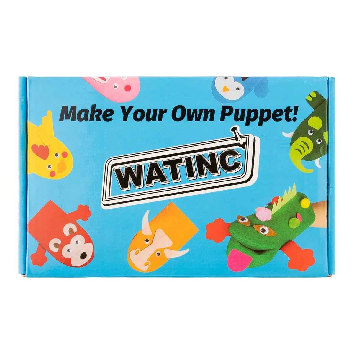 WATINC 6Pz marionette a mano Kit bambini DIY Art Craft Set di decorazioni in feltro Giochi di ruolo Burattini Divertenti Giochi, Glitter Palla Pompon Wiggle Googl Occhi, fai-da-te Burattini a mano