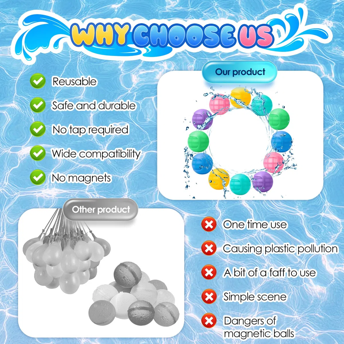 Sternstunde 12 Pezzi Gavettoni Riutilizzabili, Palloncini d’Acqua Auto-Riempimento Rapido in Silicone, Sicuri ed Ecologici per Bambini e Adulti, Giochi d’Acqua Estivi Piscina Spiaggia Giardino