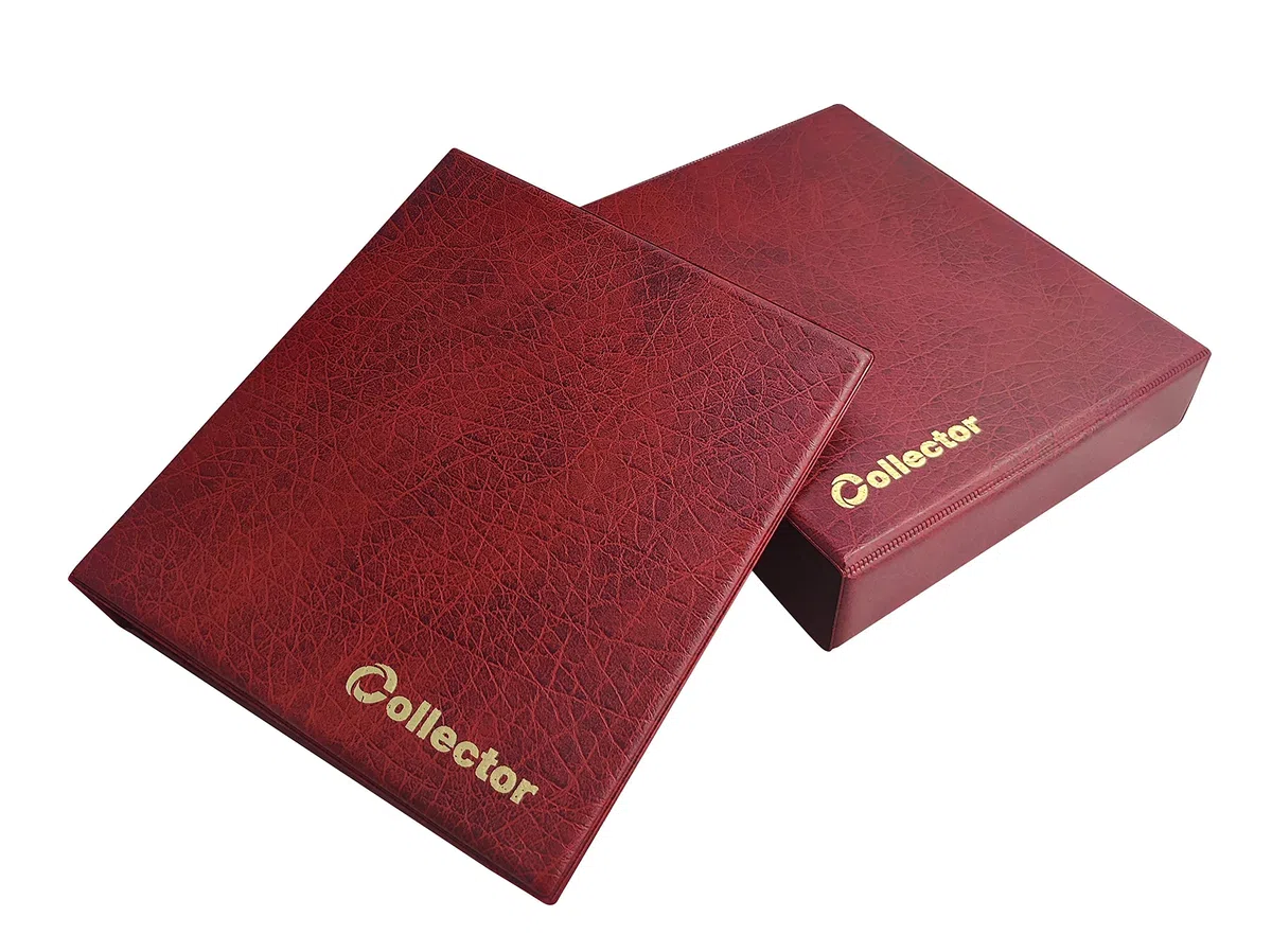 COLLECTOR - Banconote, Album in Custodia, Cartella, Libro per Banconote, con 15 Pagine E 15 DIVISORI – Alta capacità (Rosso)