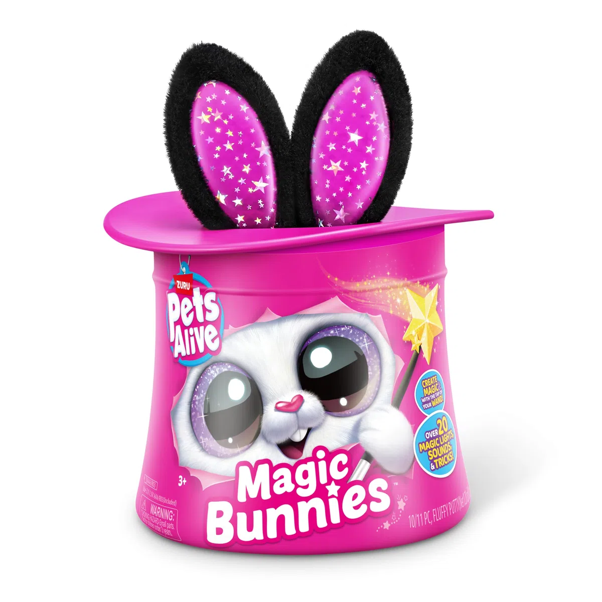 Pets Alive Magic Bunnies di ZURU Peluche magico elettronico e interattivo a sorpresa (Black Bunny)