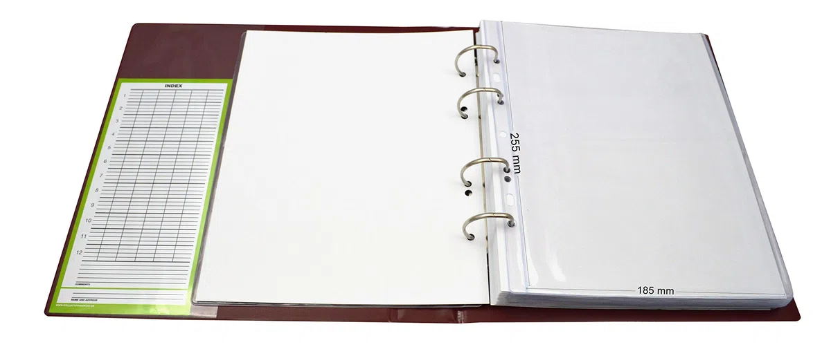 COLLECTOR - Banconote, Album in Custodia, Cartella, Libro per Banconote, con 15 Pagine E 15 DIVISORI – Alta capacità (Rosso)