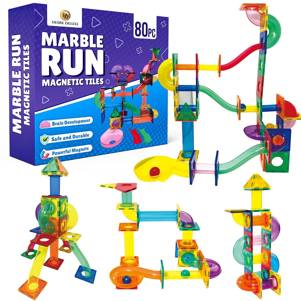 Desire Deluxe Set tessere magnetiche - Gioco Educativo per bambini e bambine - Pallone da corsa- Età 3 4 5 6 7 anni - Impara con le costruzioni