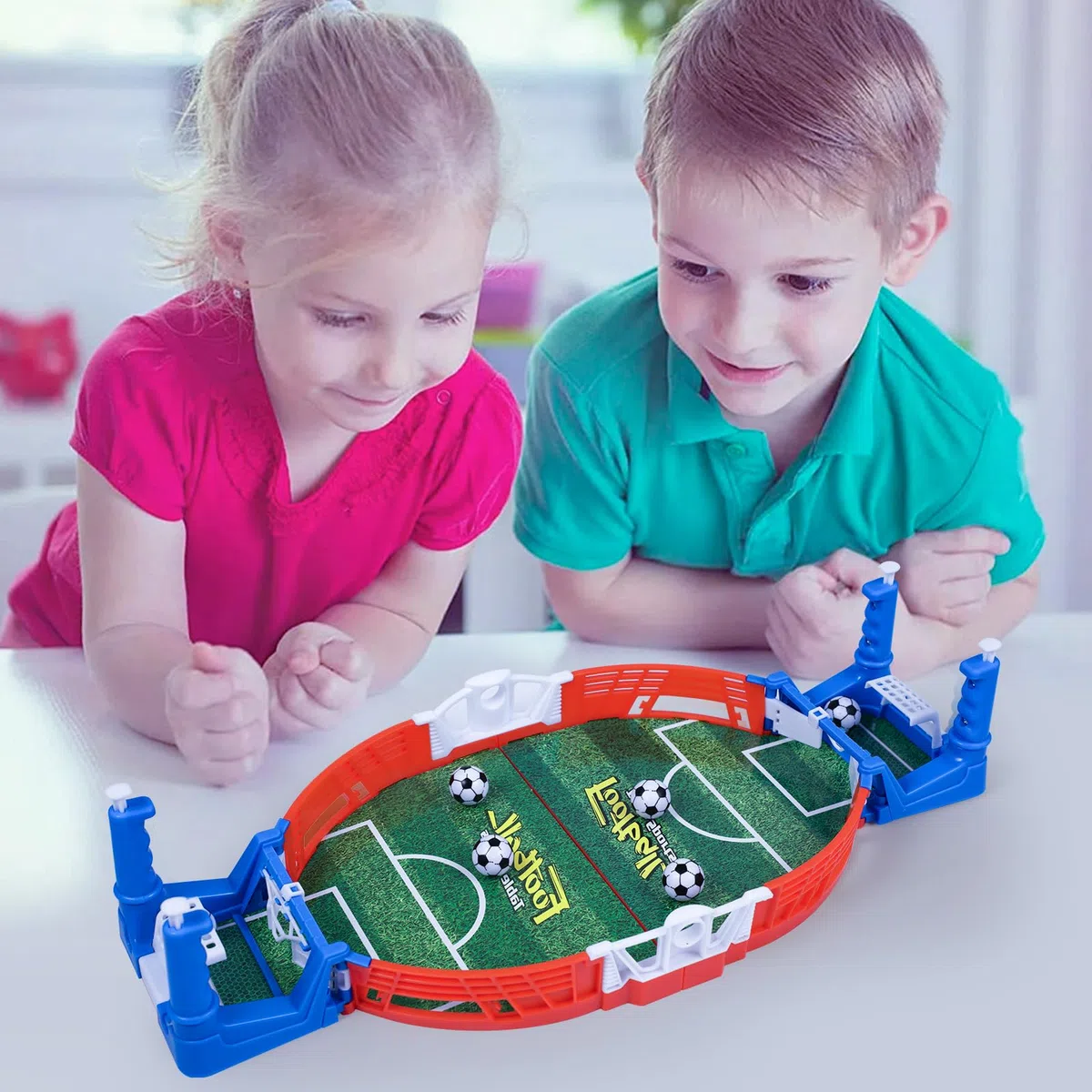 Biliardini con 6 palline, mini gioco di calcio balilla, gioco di calcio balilla interattivo Vusddy, giocattolo da tavolo da calcio per due, tavoli da calcio balilla, partita di calcio balilla