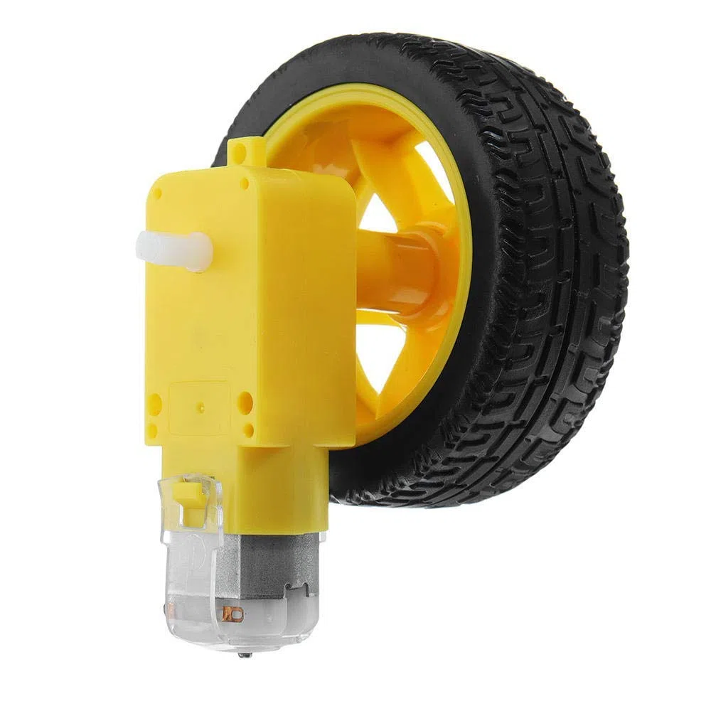 5Pcs Smart Car Robot Ruota per Pneumatici in plastica con motoriduttore DC 3-6V per Arduino